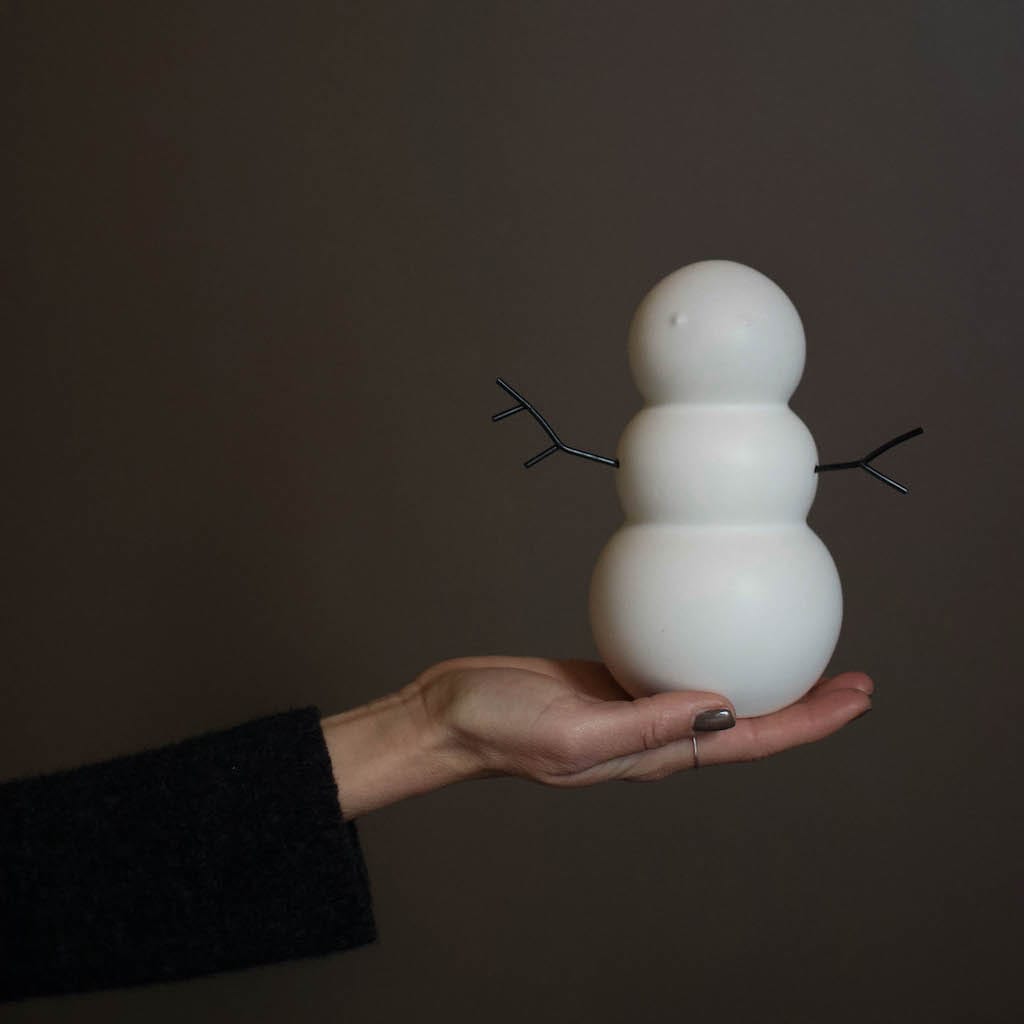 Dekofigur Schneemann weiß