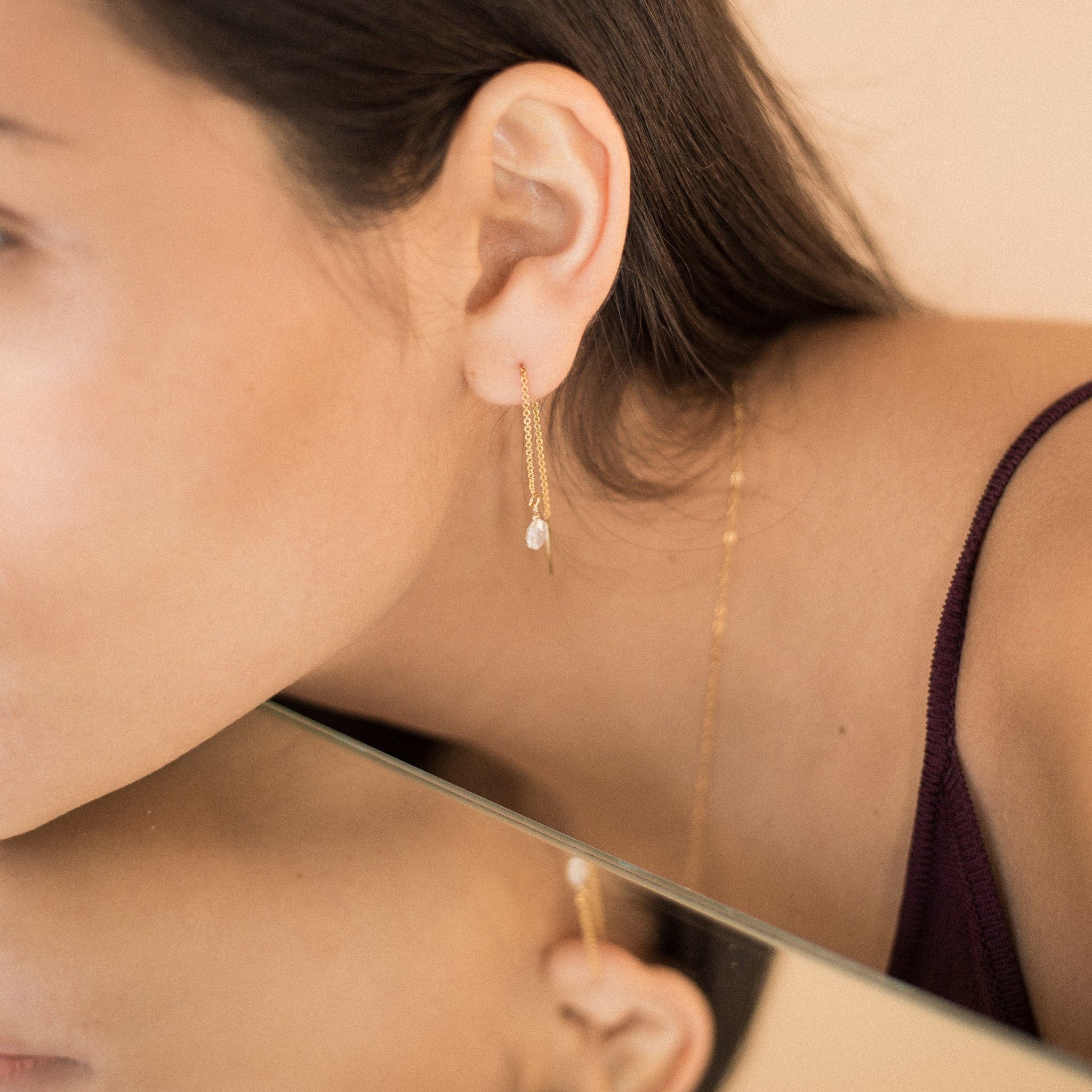 Ohrringe 'Moonstone' Gold - mkono