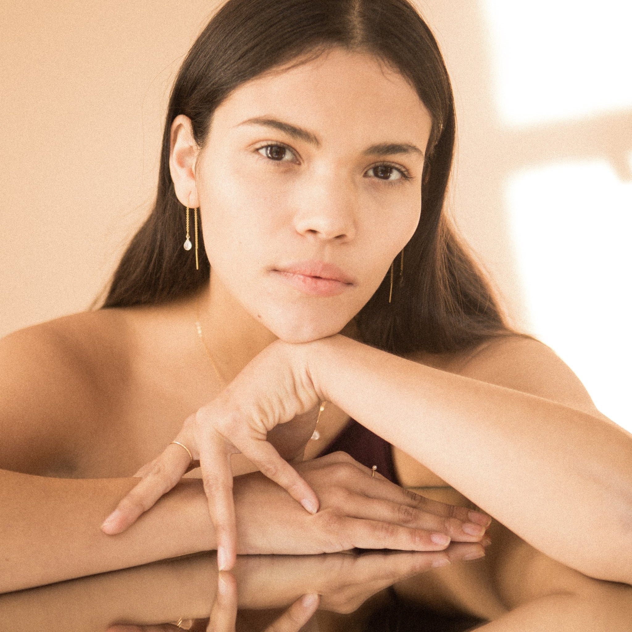 Ohrringe 'Moonstone' Gold - mkono