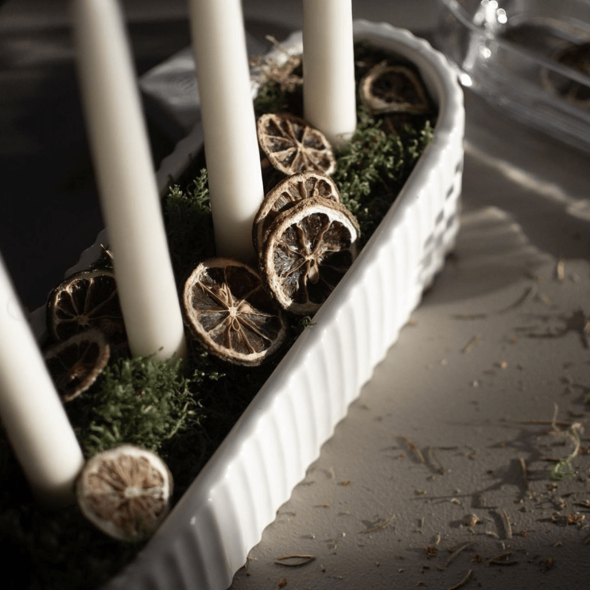 Kerzenhalter Stripe - weiß