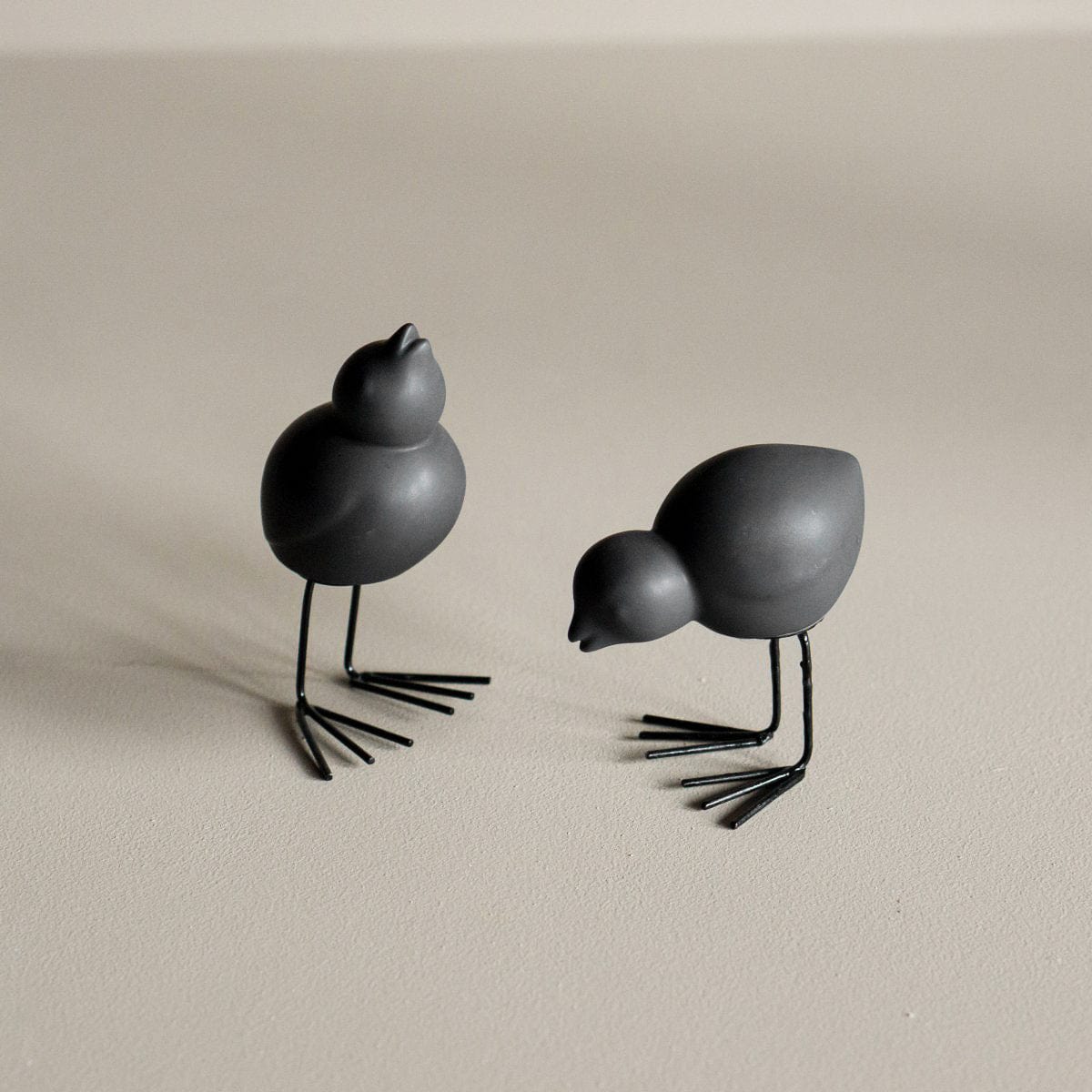 Swedish Birds Dekofiguren 2er Set - schwarz