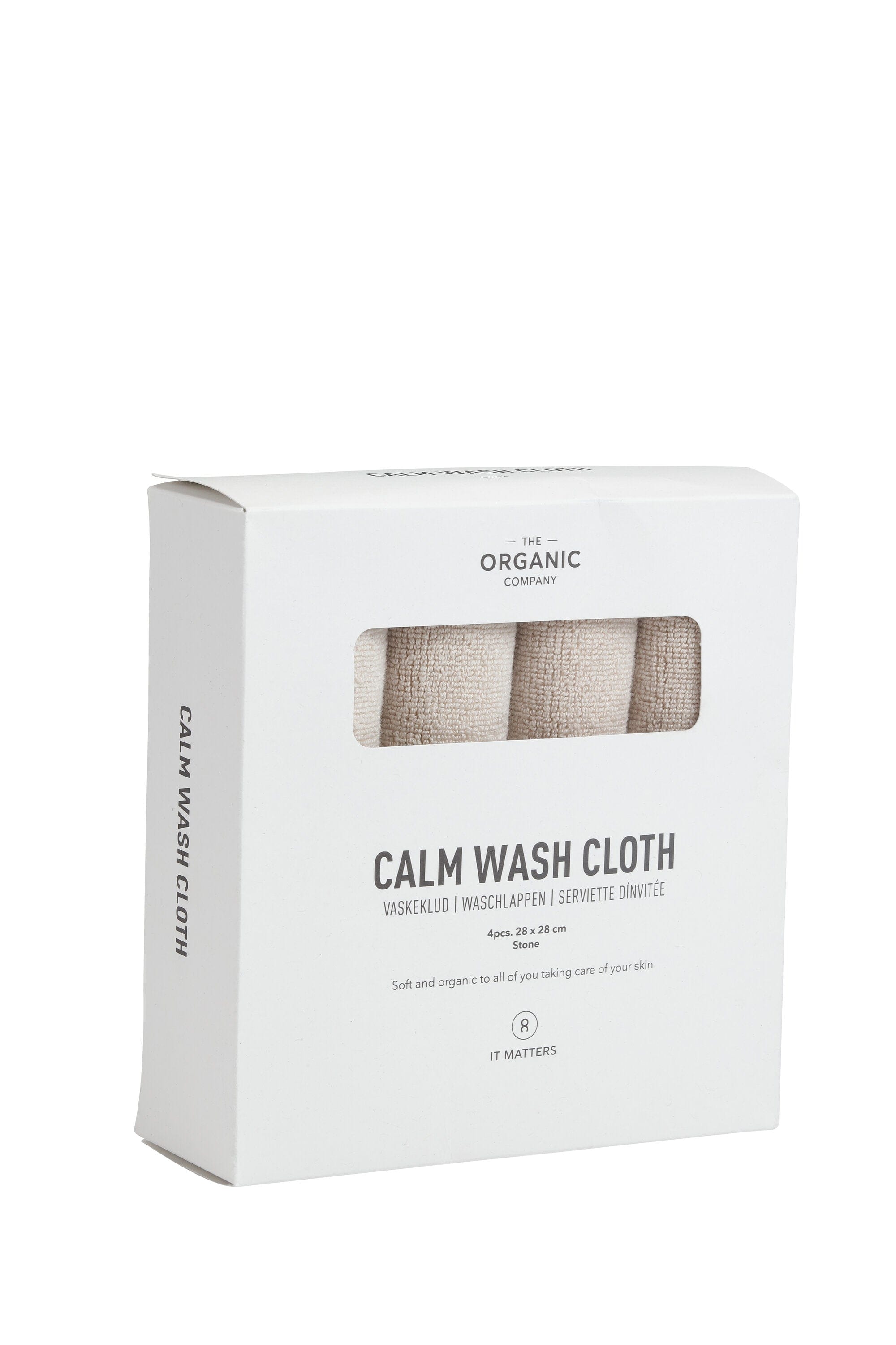 CALM Waschlappen Bio Baumwolle 4er Set in Stone Lavender Nachhaltigkeit The Organic Company
