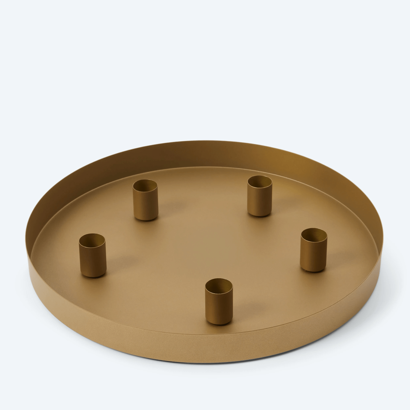 Kerzentablett aus Metall 30cm mit 5 magnetischen Kerzenhaltern gold