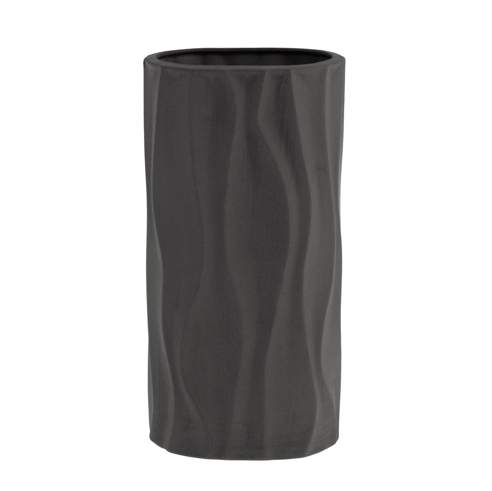 Vase Enviken von Storefactory aus Keramik im Skandi Stil für Trockenblumen und frische Blumen in anthrazit