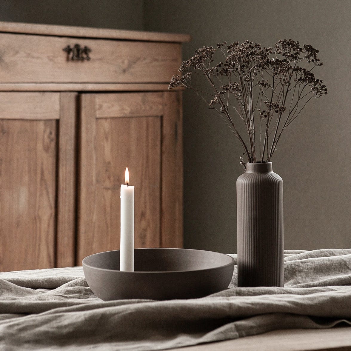 Lidatorp Kerzenhalter 26cm - braun