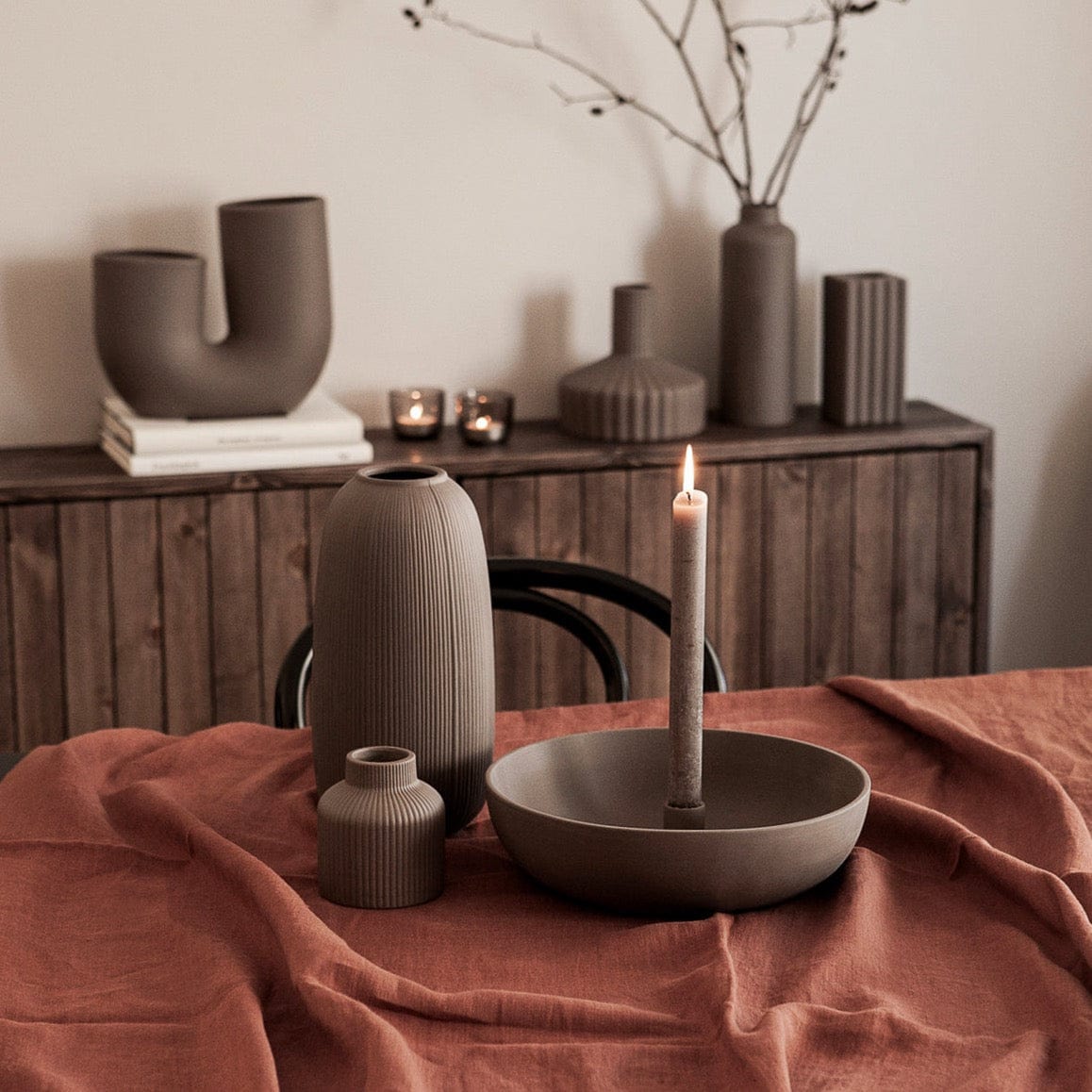 Lidatorp Kerzenhalter 26cm - braun
