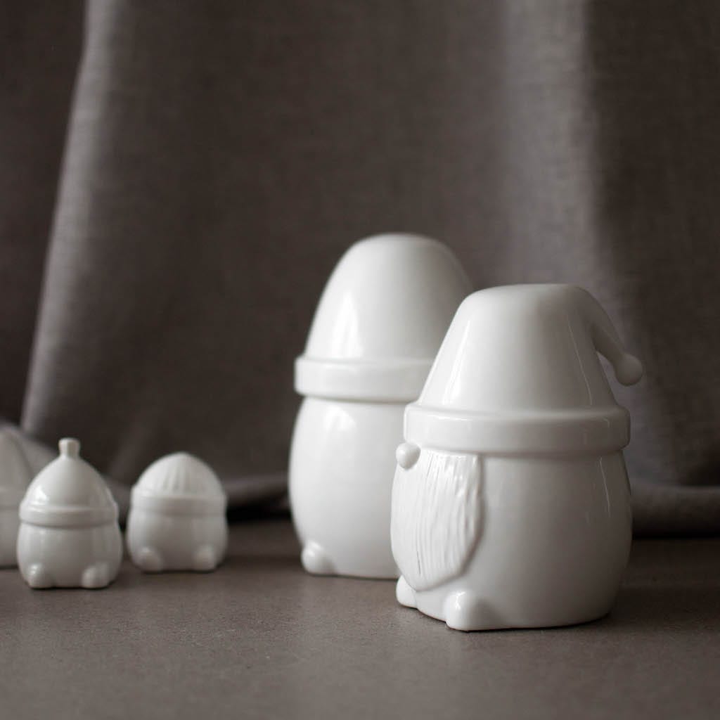 Weihnachtsdeko Mister Santa - weiß