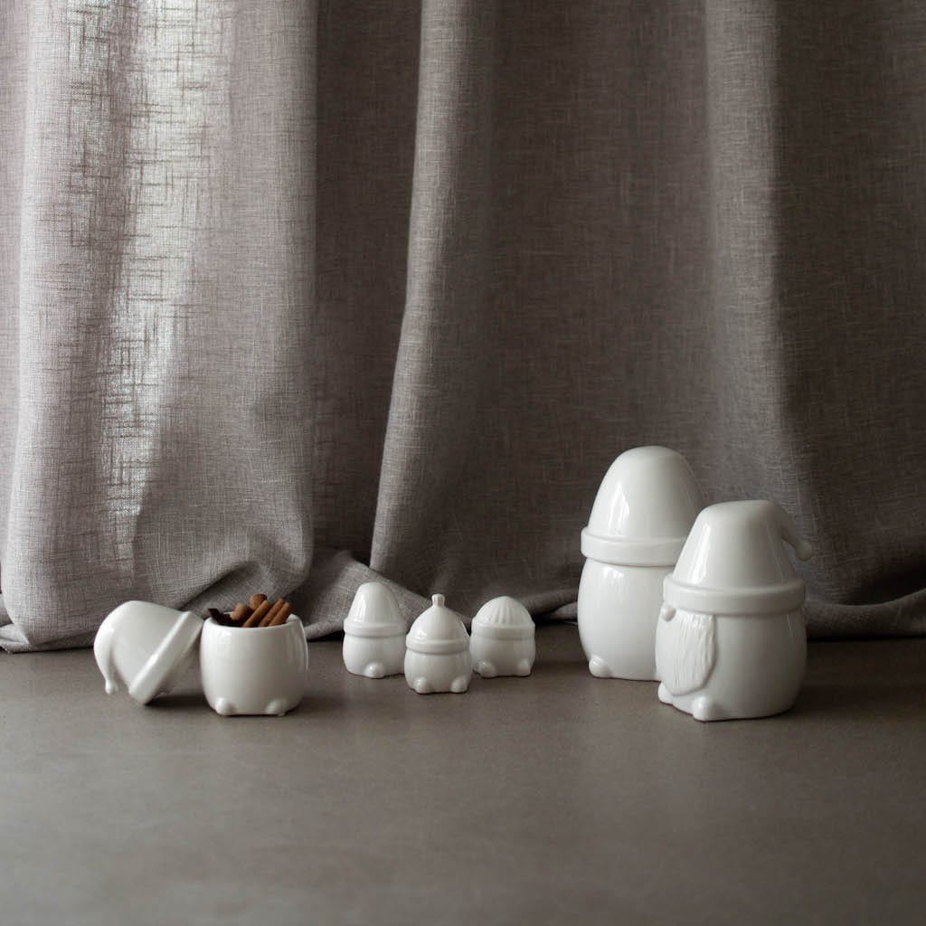 Weihnachtsdeko Mister Santa - weiß