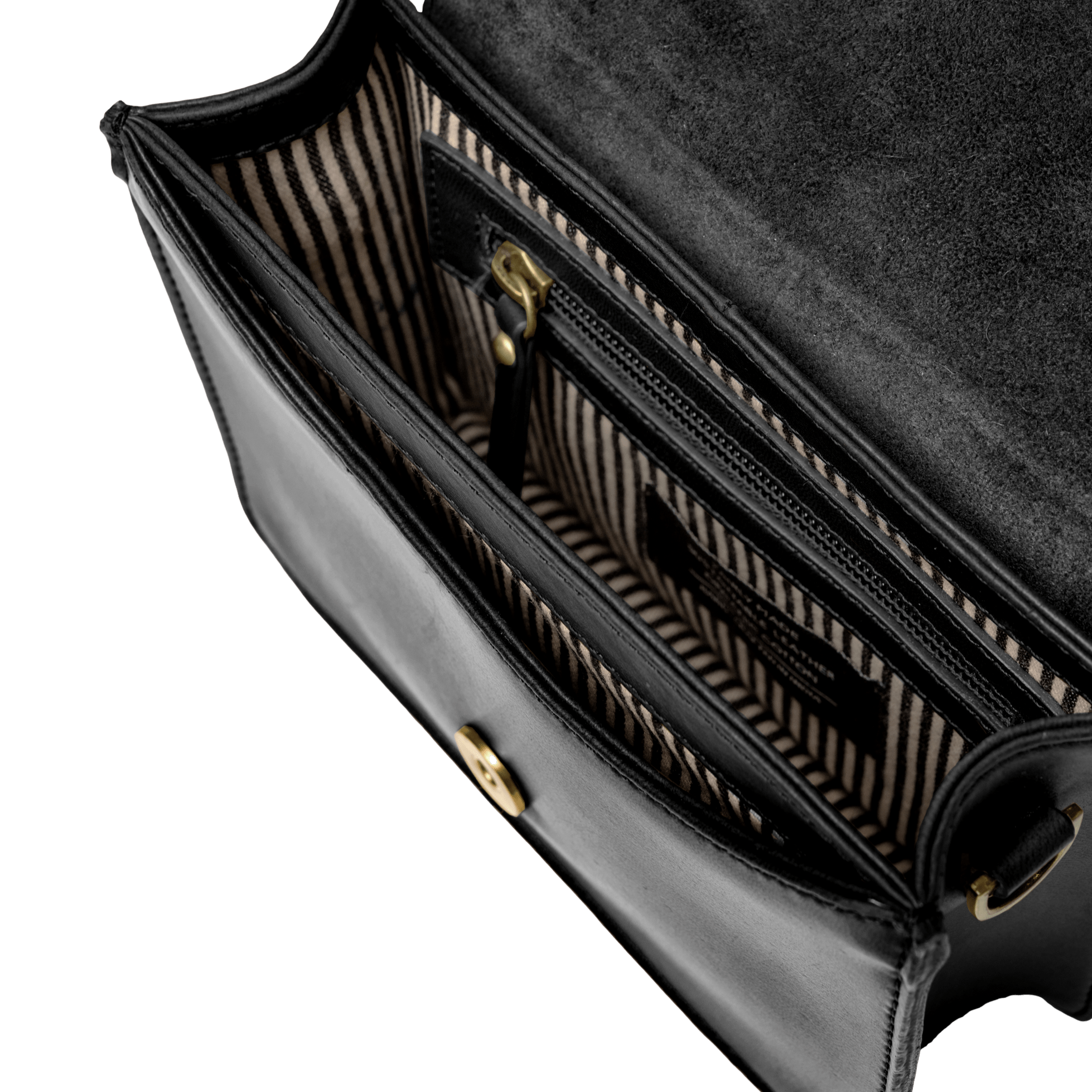 Audrey Tasche - Veganes Apfelleder Schwarz mit 2 Straps