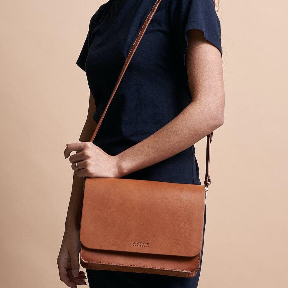 Audrey Tasche - Leder Cognac mit 2 Straps