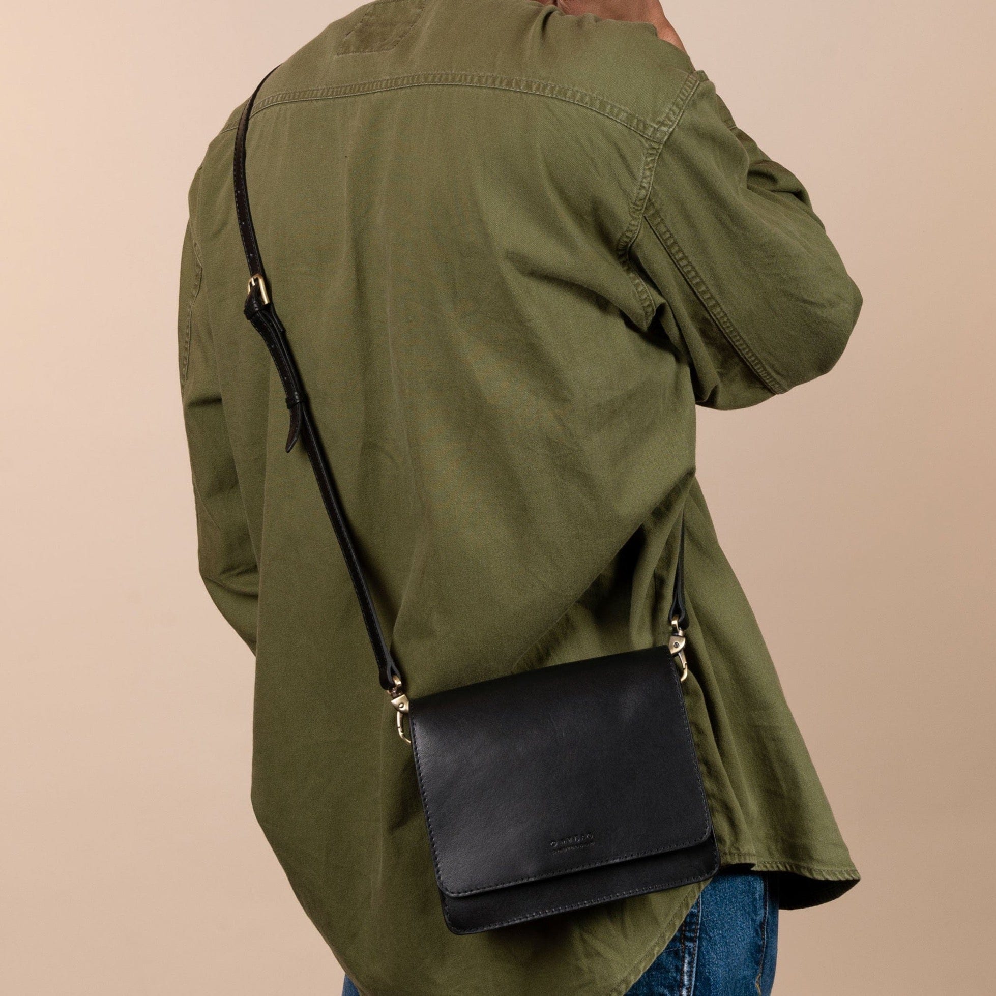 Audrey Mini Tasche - Leder Schwarz mit 2 Straps
