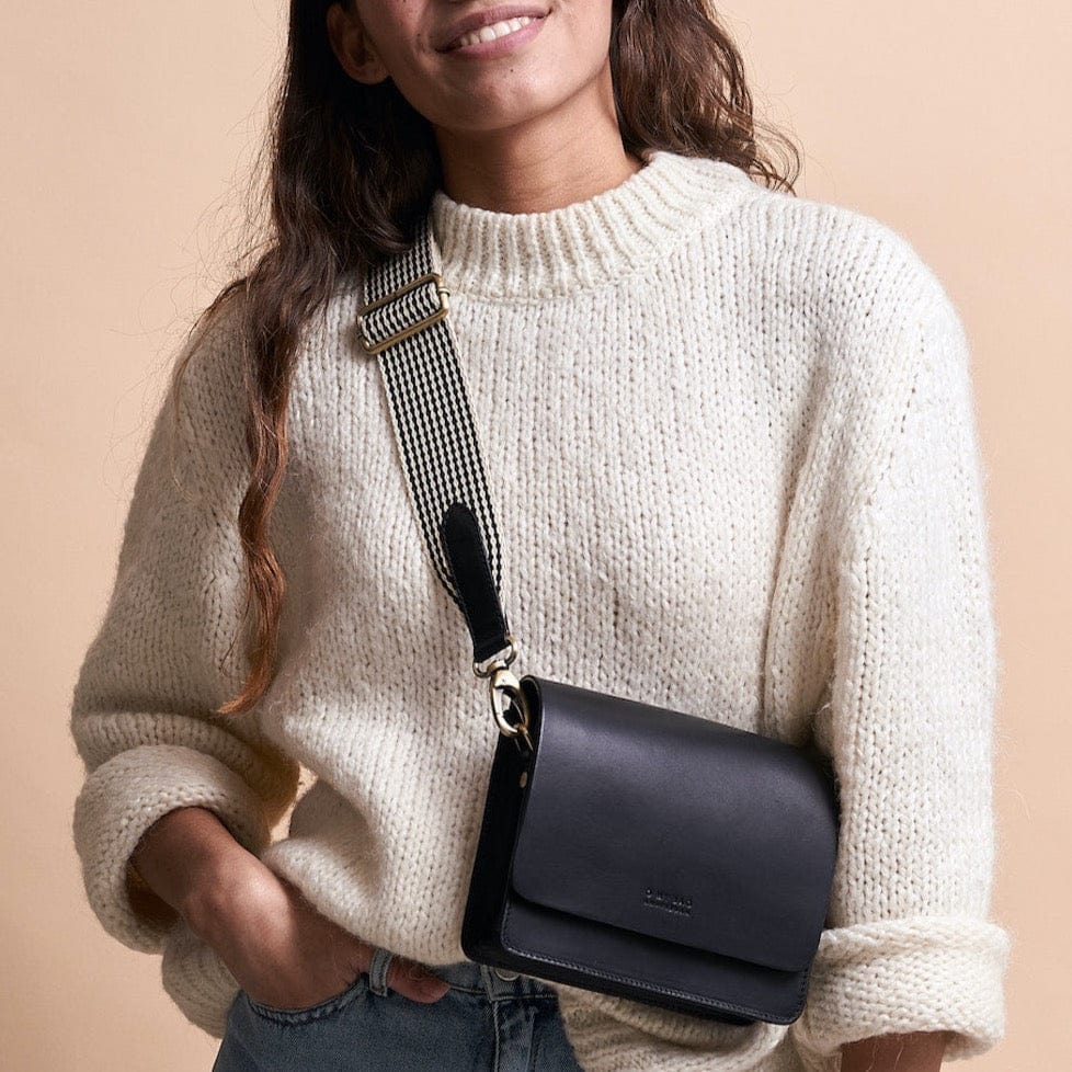 Audrey Mini Tasche - Leder Schwarz mit 2 Straps