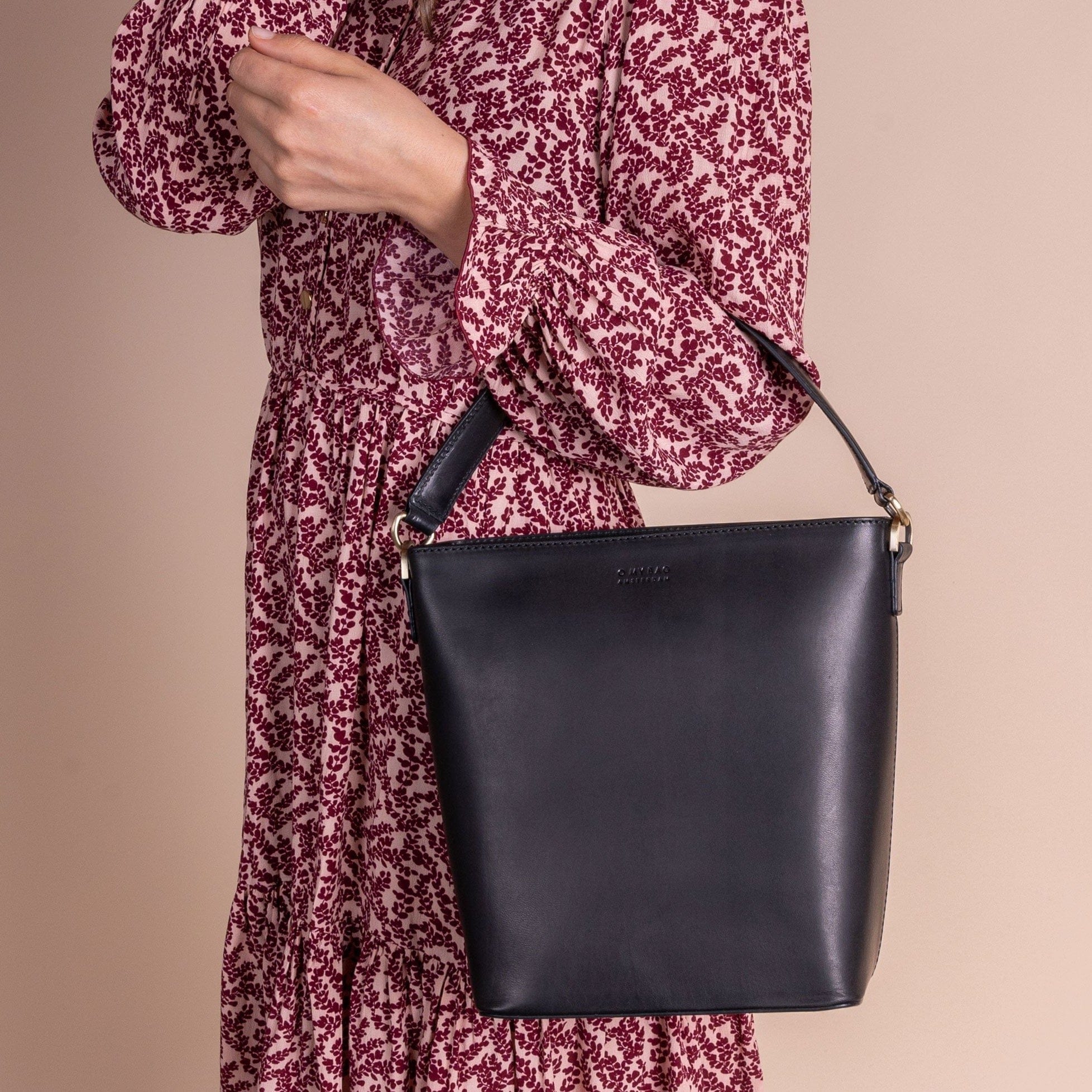 Bobbi Bucket Tasche Maxi - Leder Schwarz