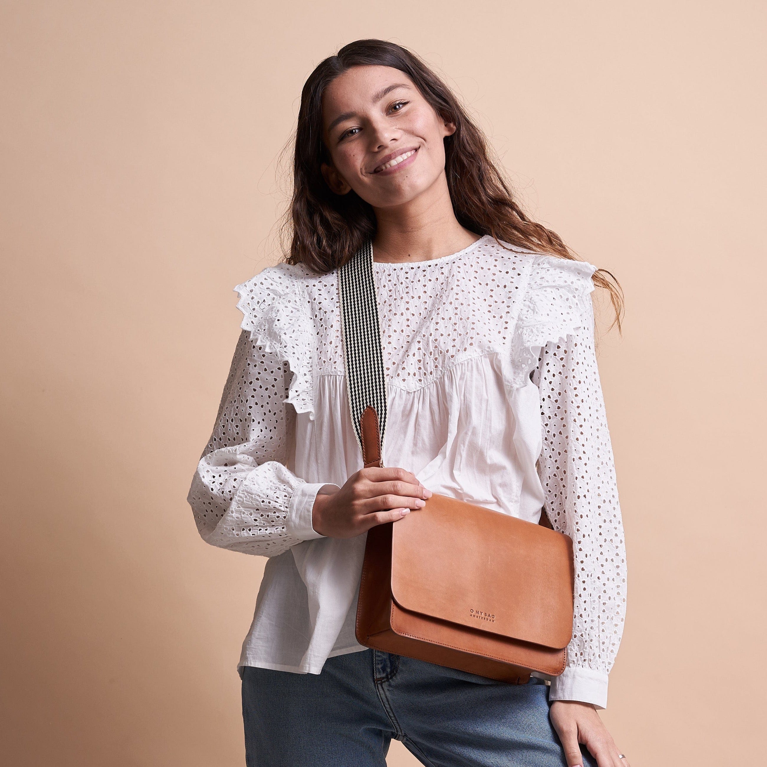 Taschengurt Checkered - Cognac