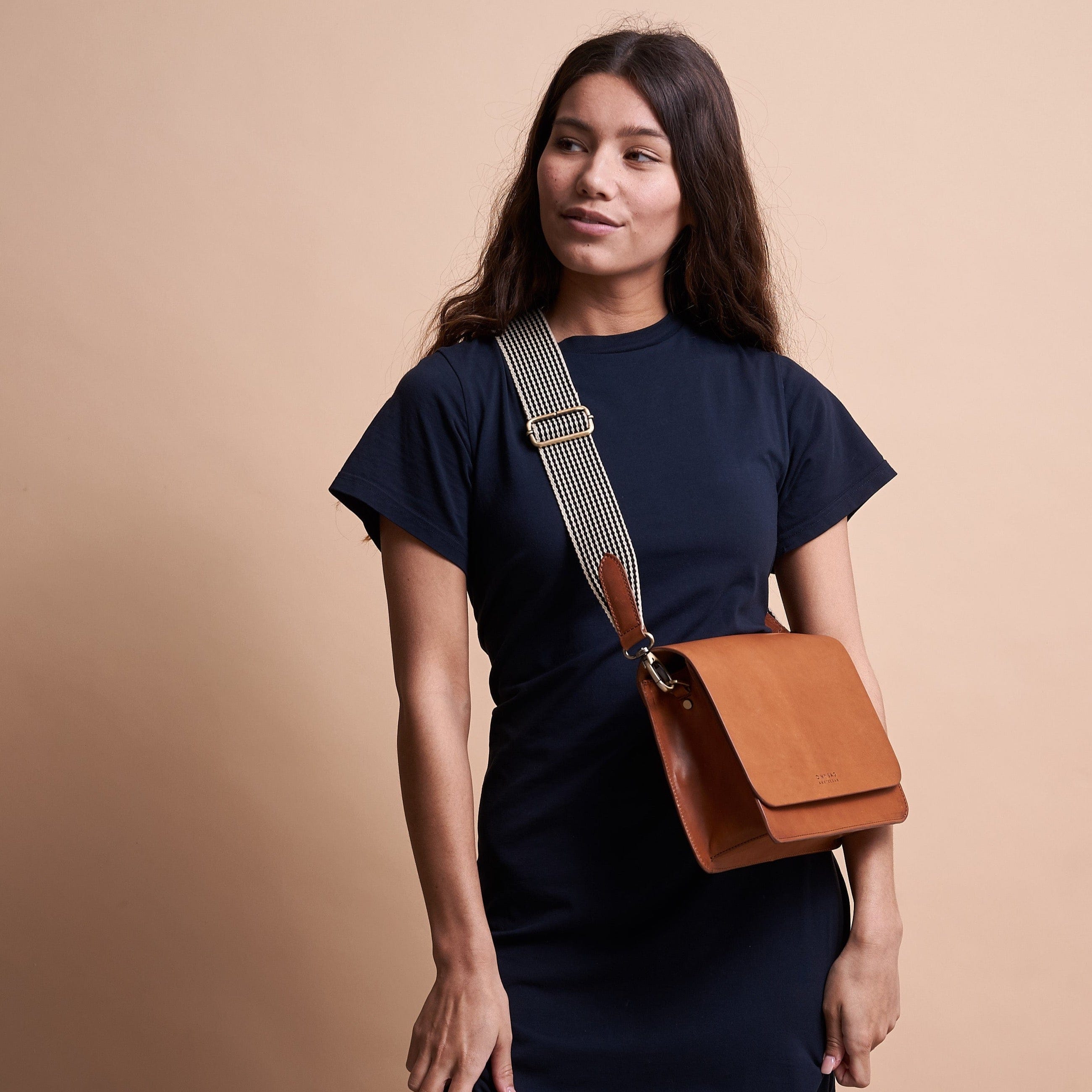 Taschengurt Checkered - Cognac