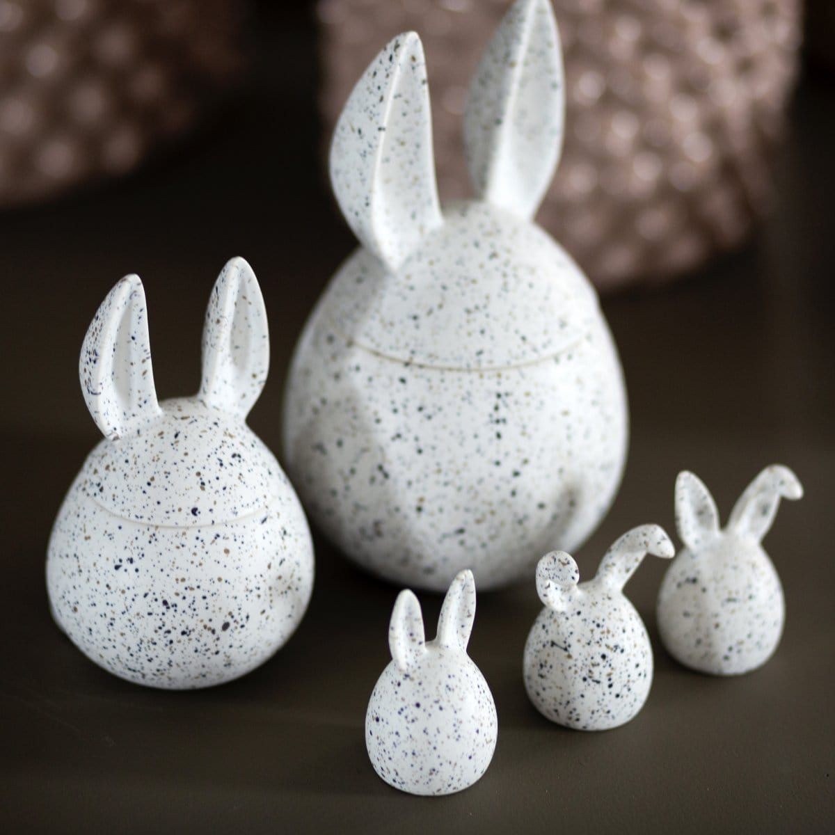 Triplets Osterdekoration 3er Set - white dot