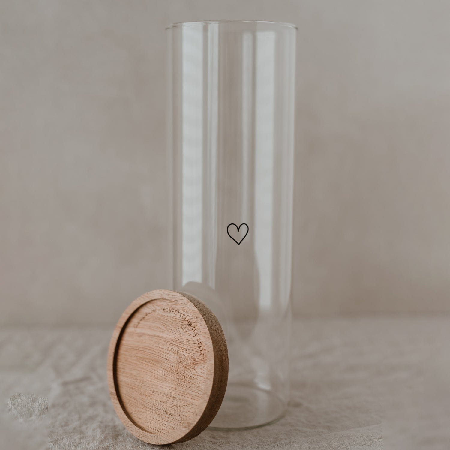 Vorratsglas Herz 30cm - schwarz