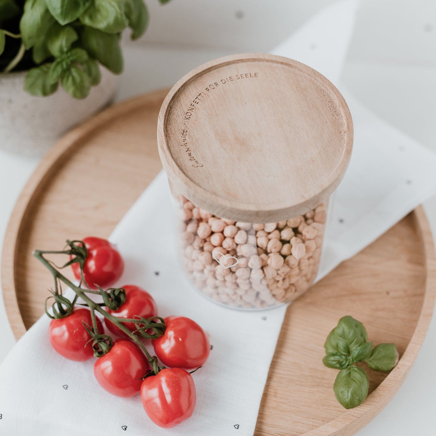 Vorratsglas Herz 13cm - weiß