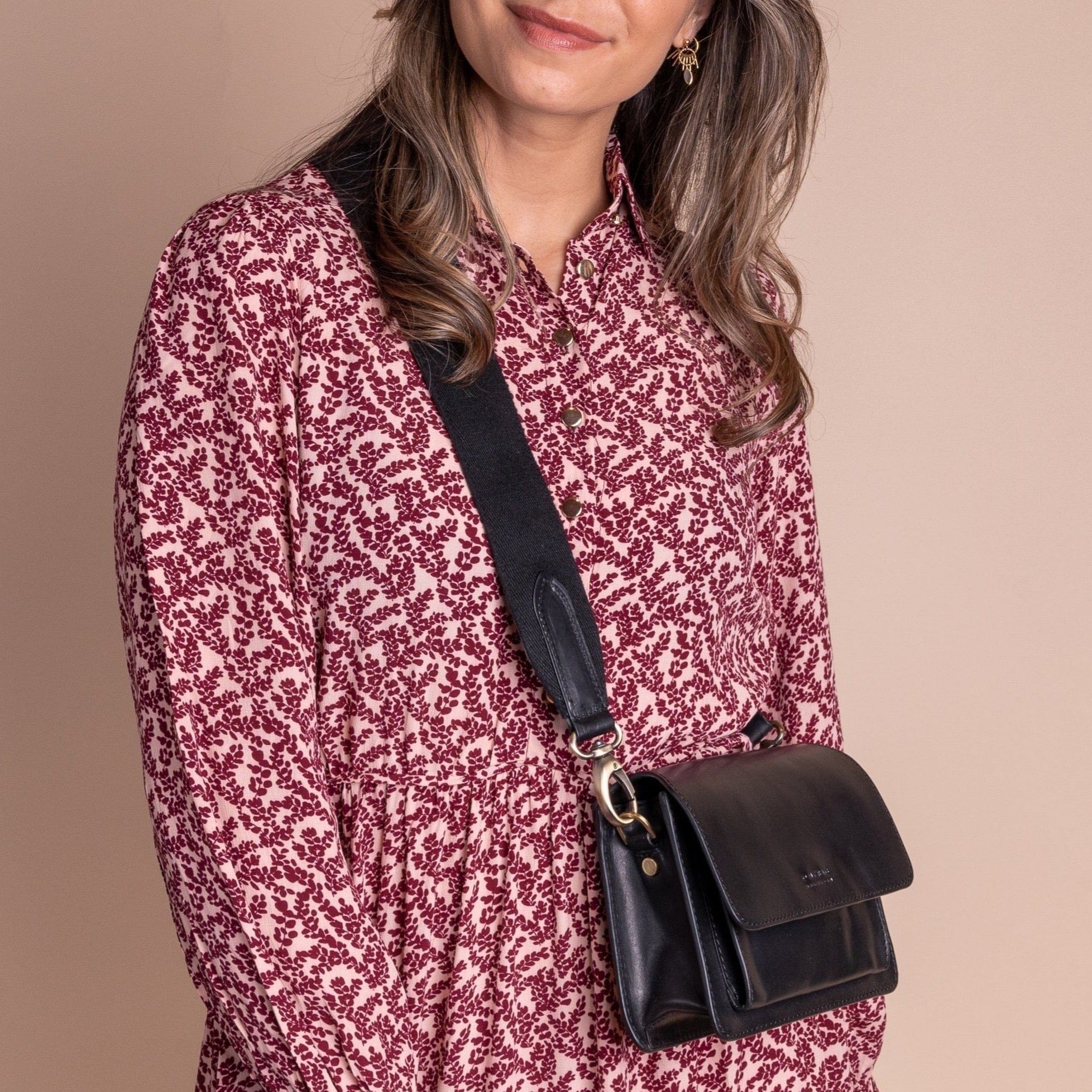 Harper mini Tasche - Leder Schwarz