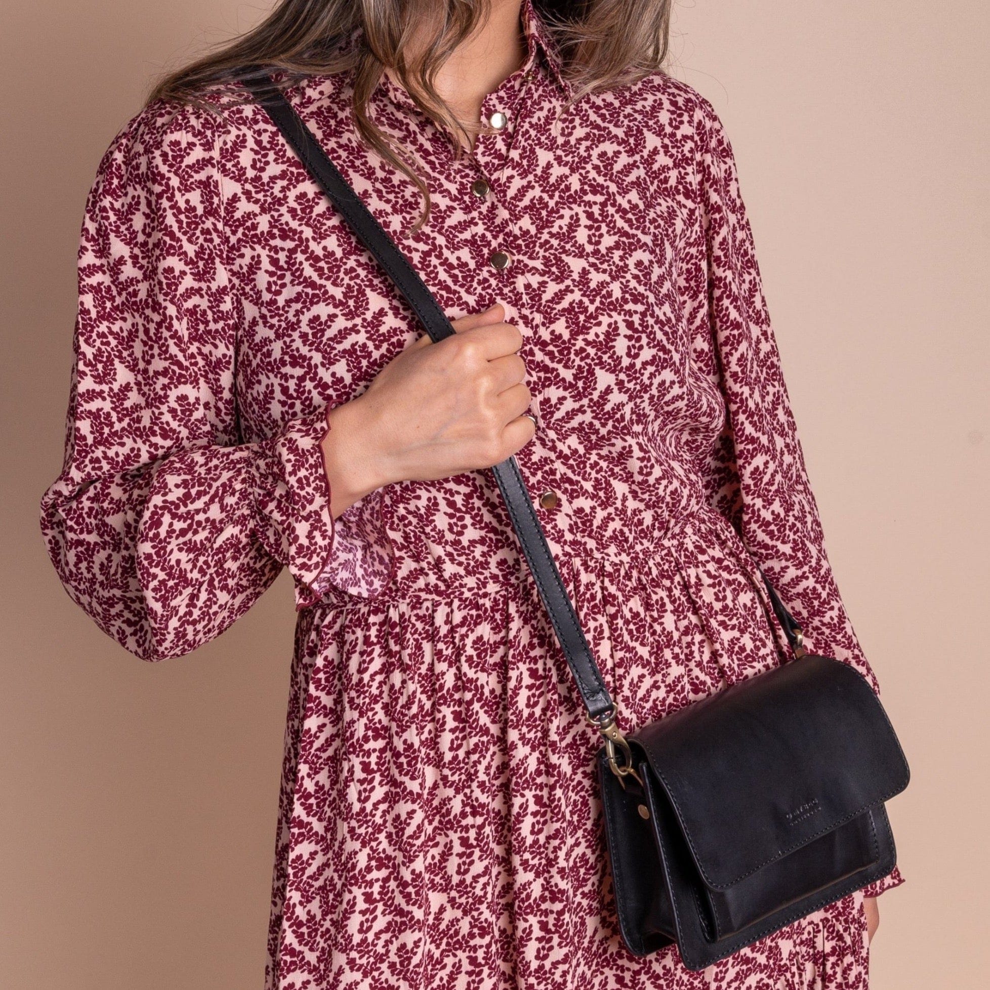 Harper mini Tasche - Leder Schwarz