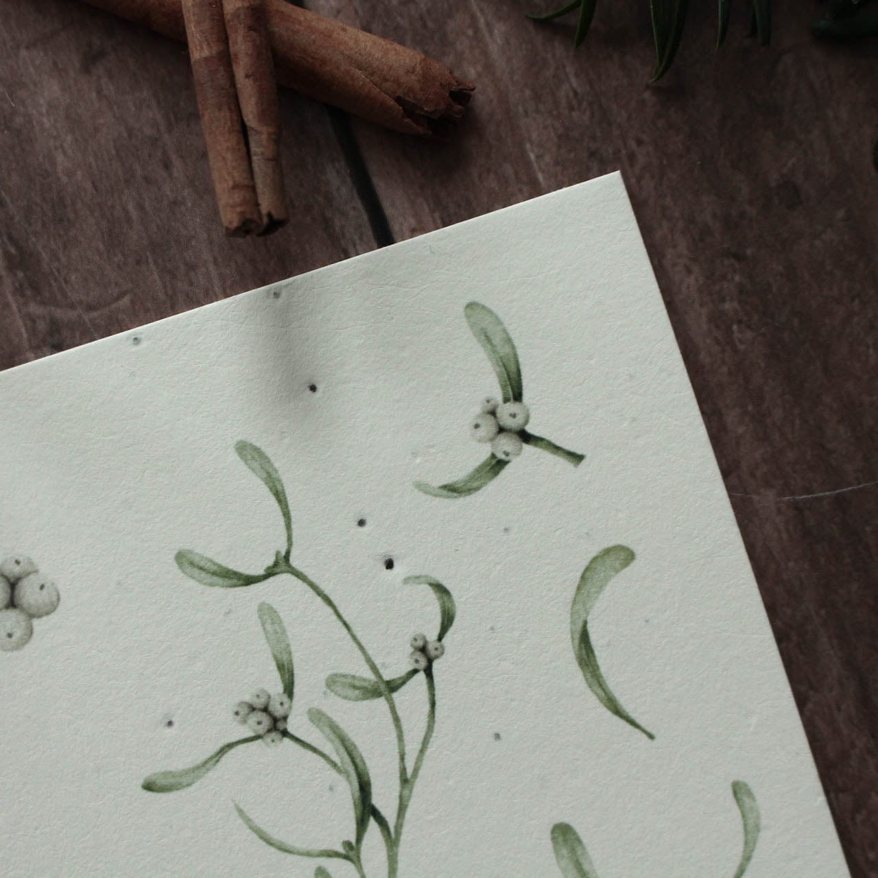 Grußkarte aus Saatpapier Mistelzweig