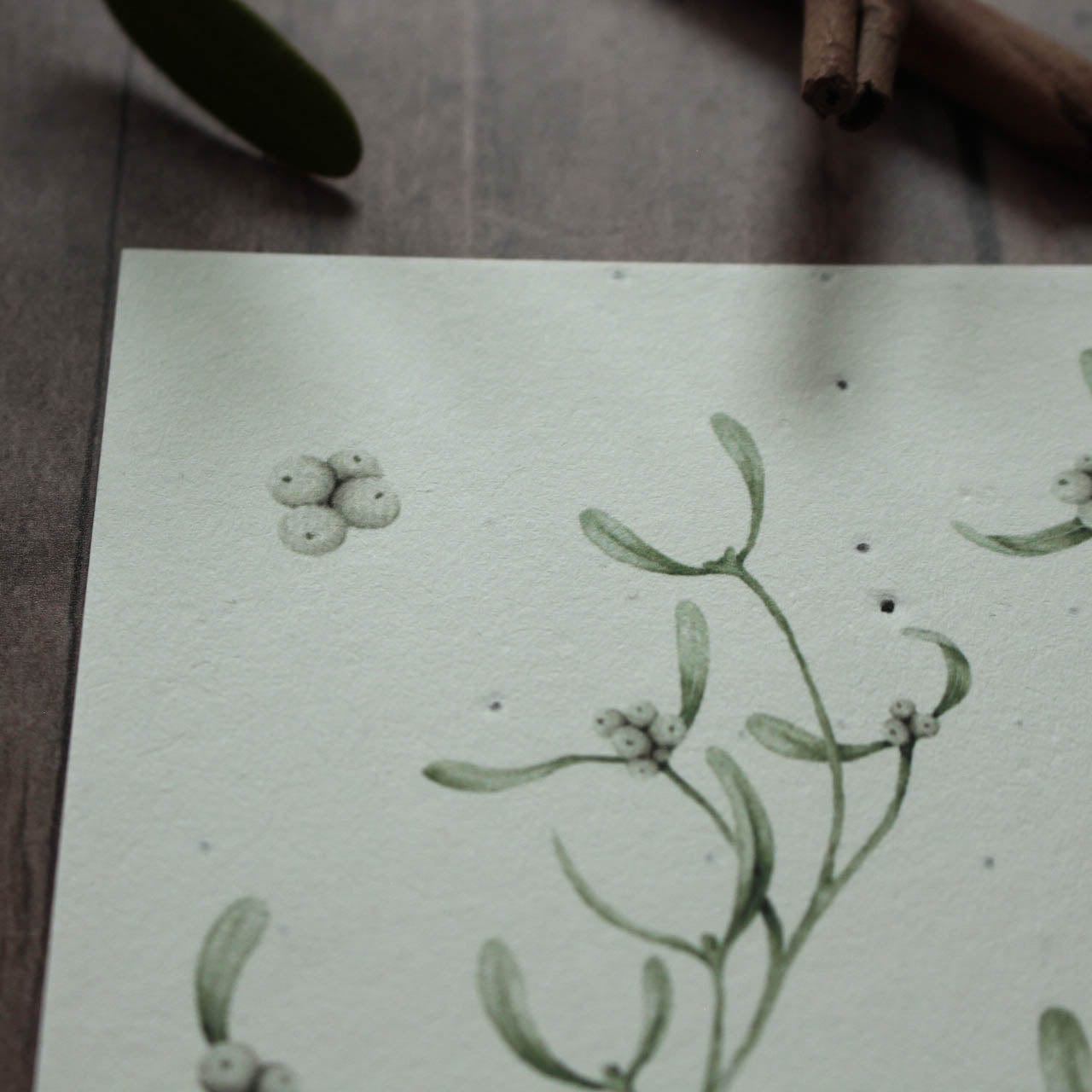Grußkarte aus Saatpapier Mistelzweig
