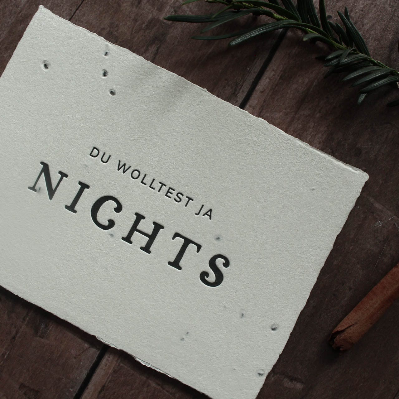 Grußkarte aus Saatpapier Du wollest ja nichts