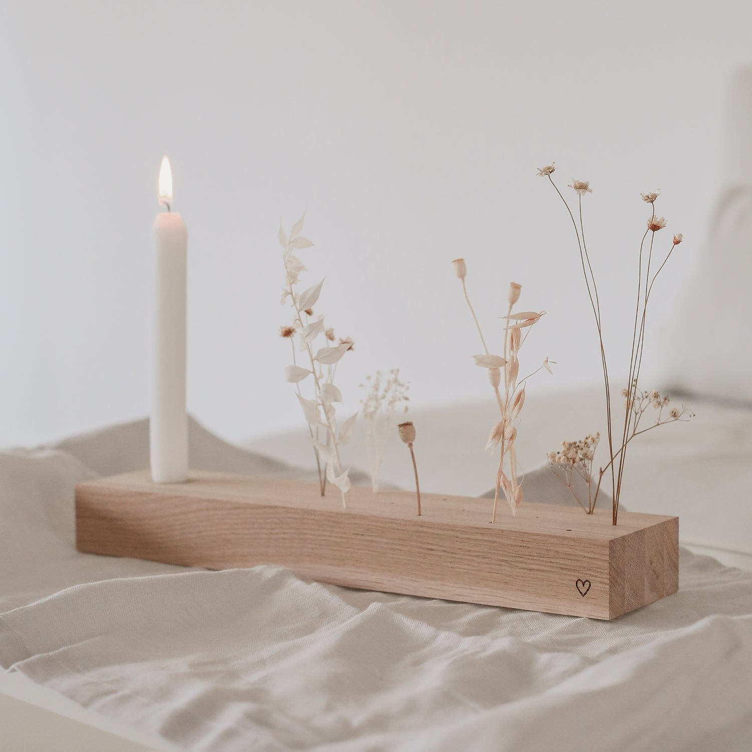 Großer Blumen- und Kerzenständer Herz