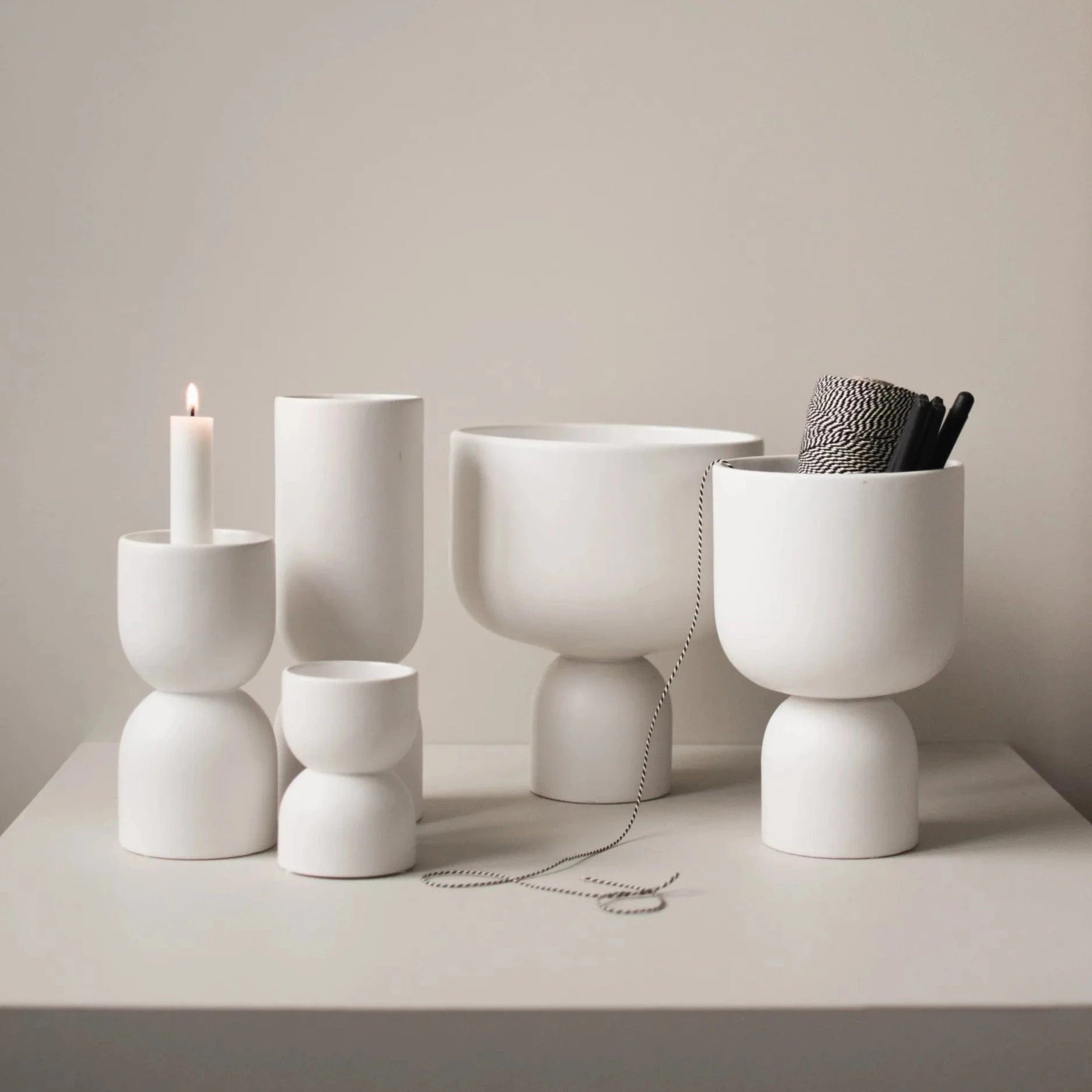 Übertopf Post S - weiß