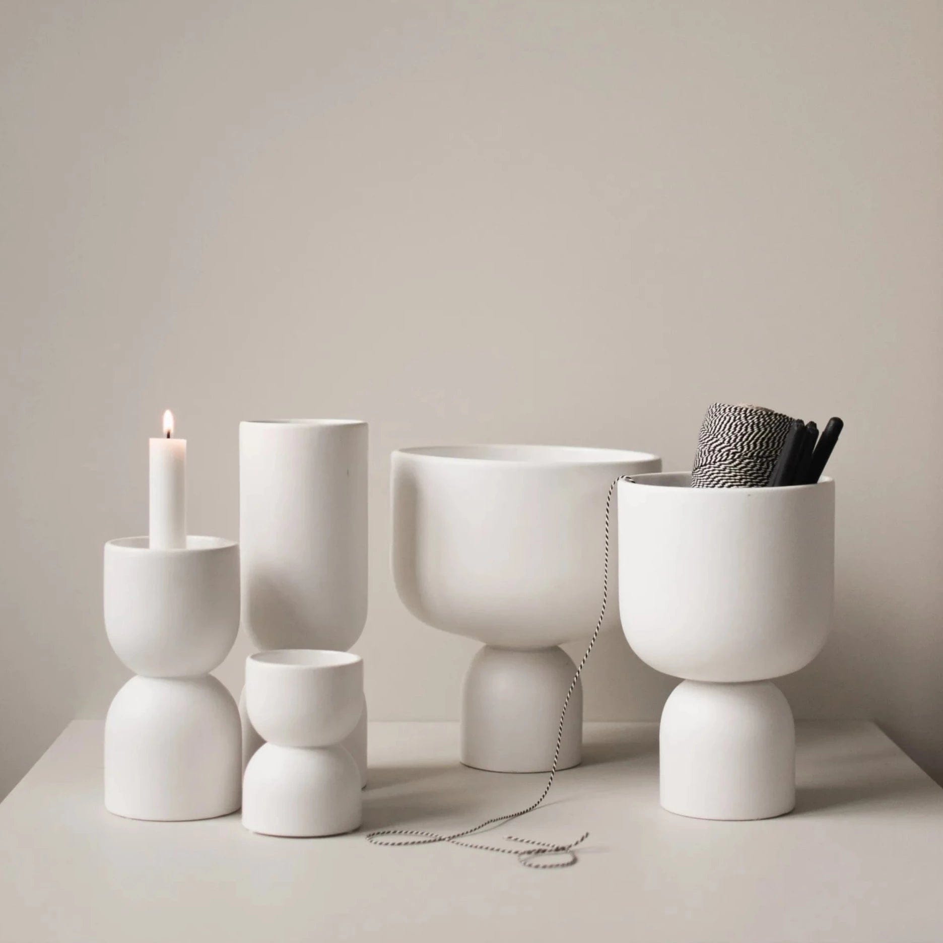 Teelichthalter Post - weiß