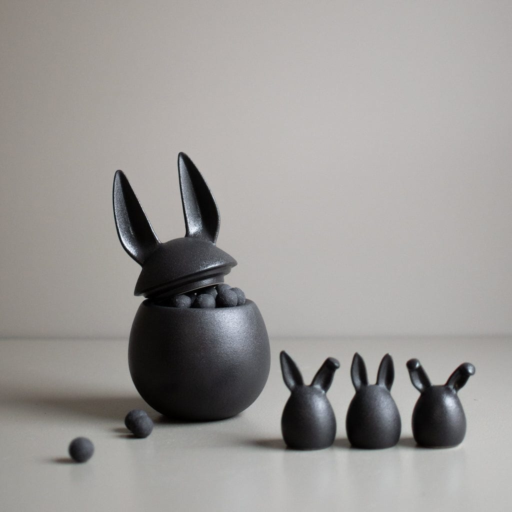 Osterdekoration 3er Set Hasen in schwarz für Ostern