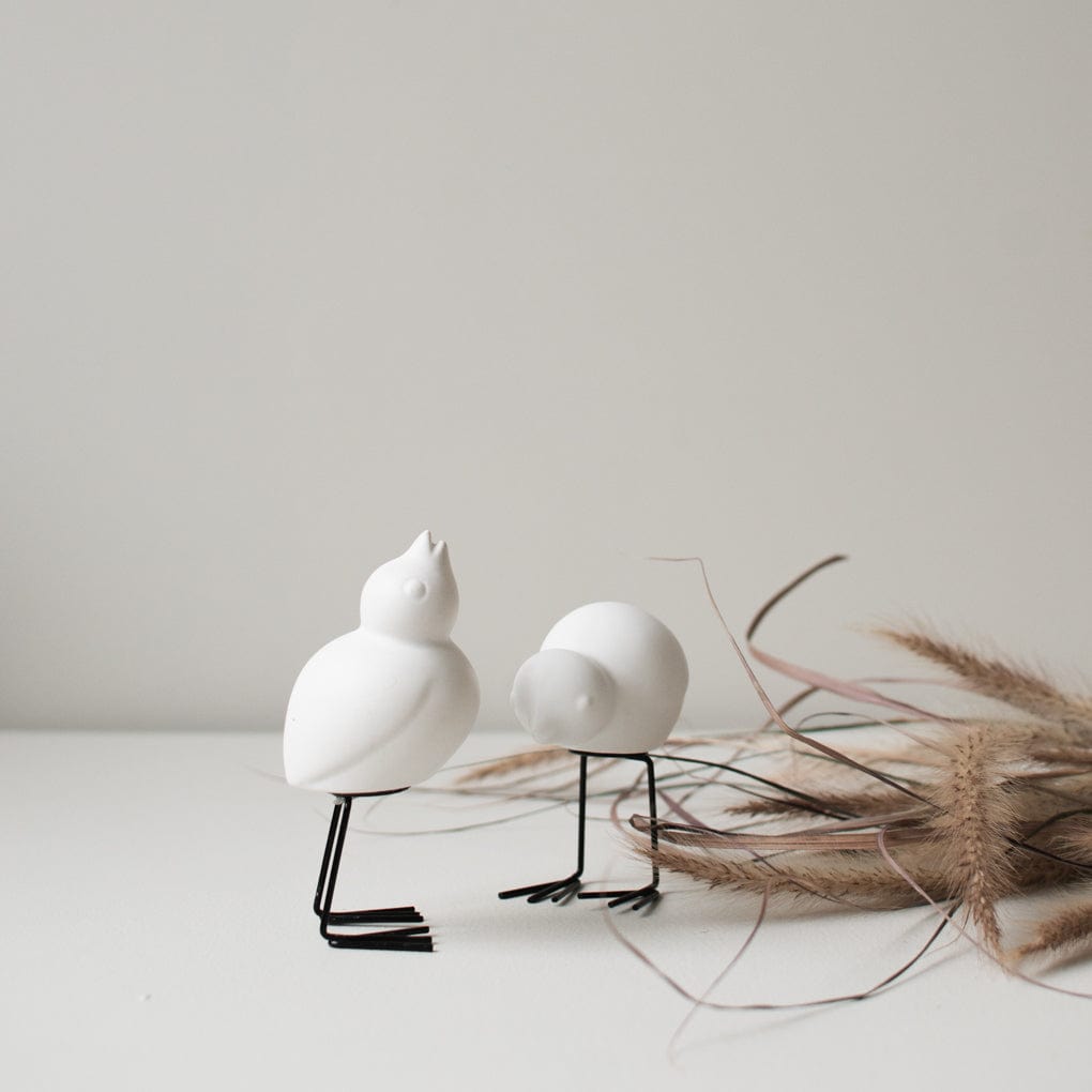Swedish Birds Dekofiguren 2er Set - weiß