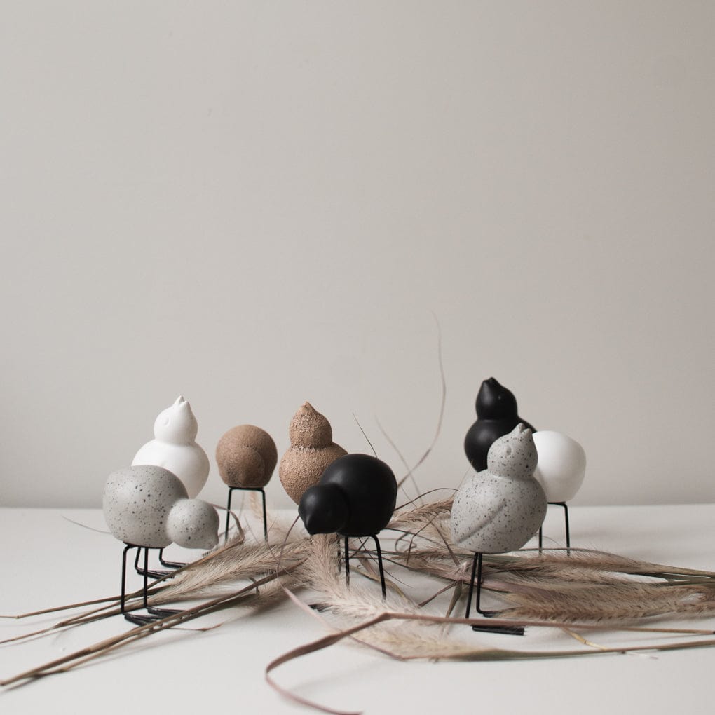 Swedish Birds Dekofiguren 2er Set - schwarz