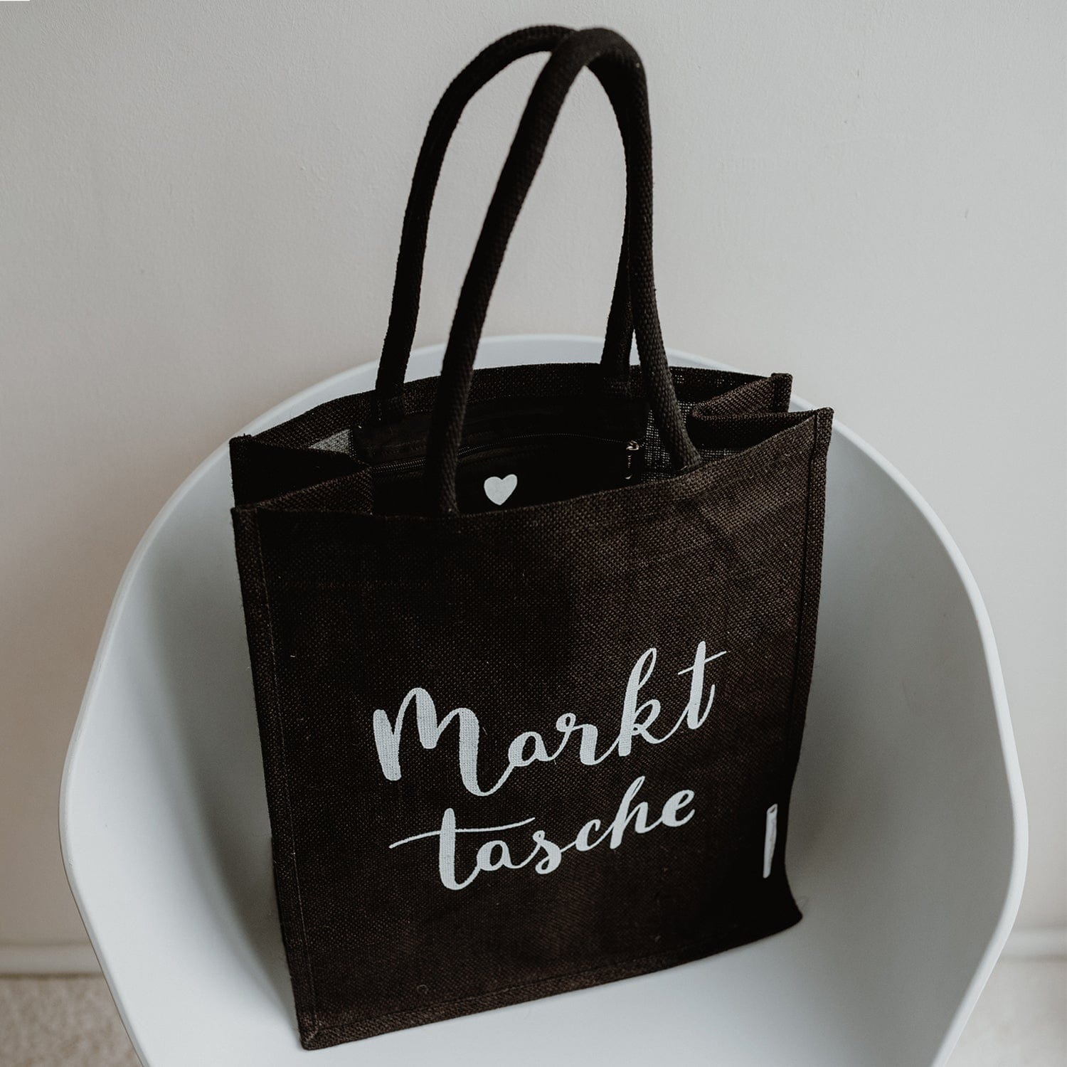 Jute Shopper Markttasche - schwarz