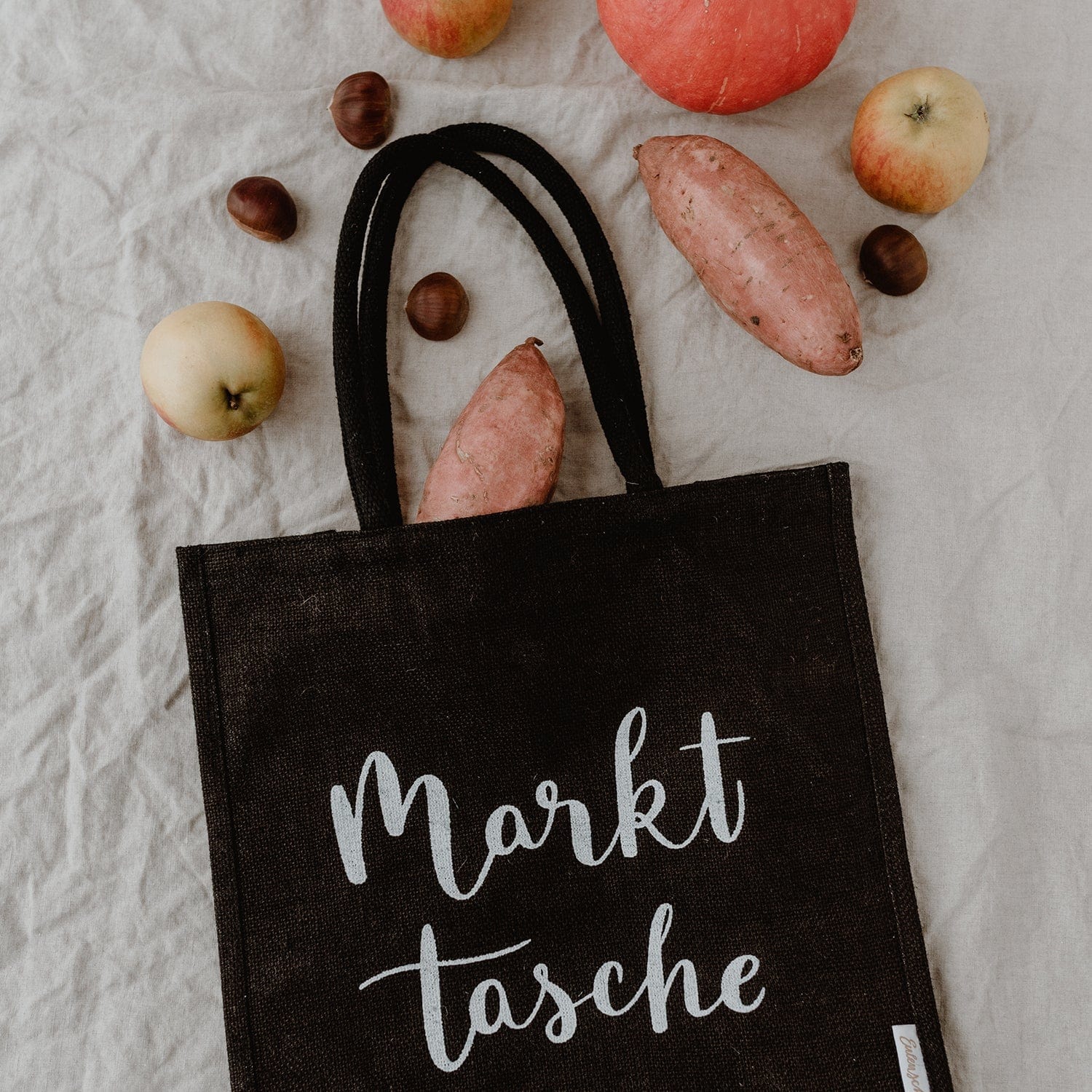 Jute Shopper Markttasche - schwarz