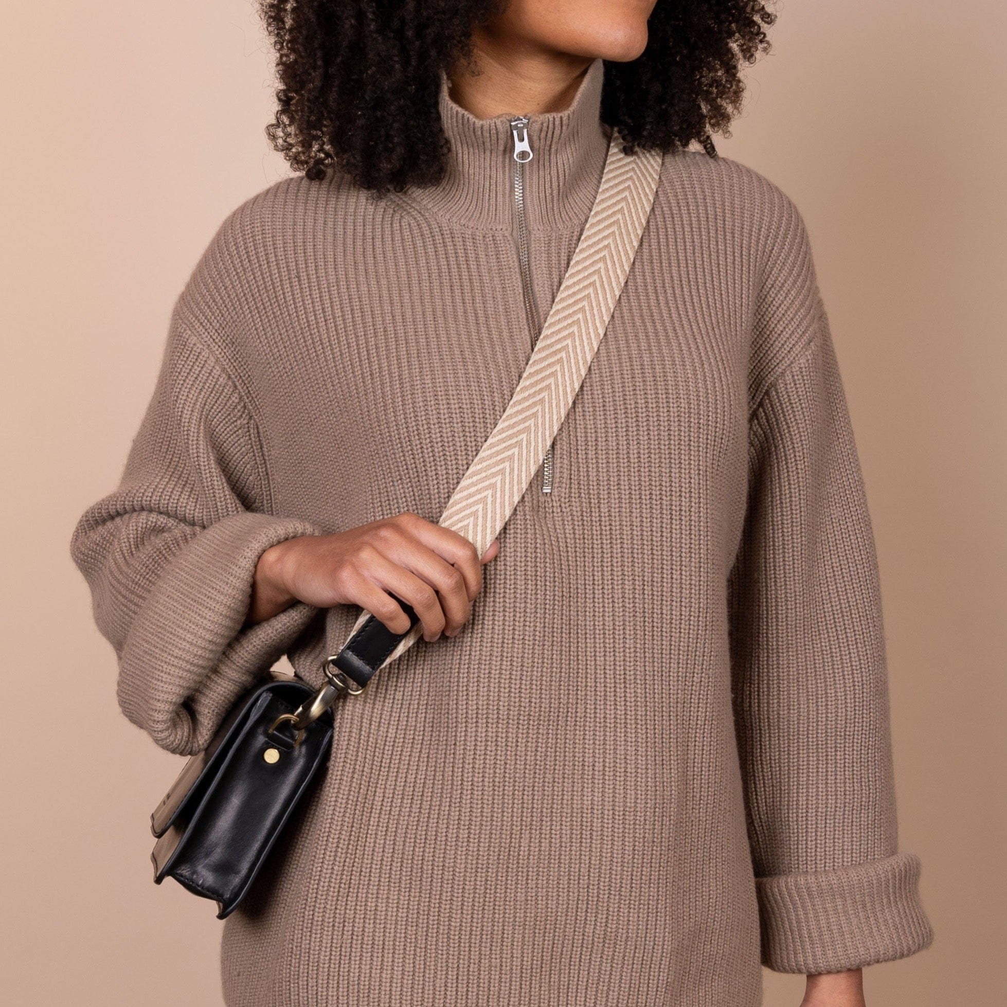 Taschengurt Webbing Sand - Schwarz