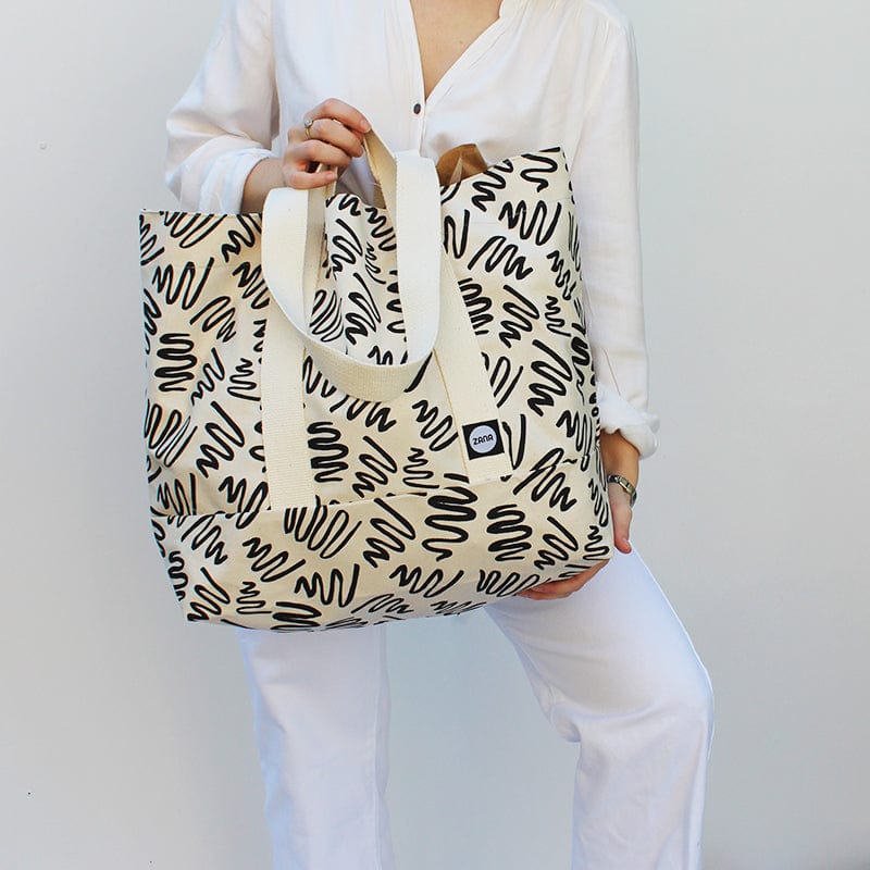 Große Tasche Alltag mit Muster Canvas Baumwolle