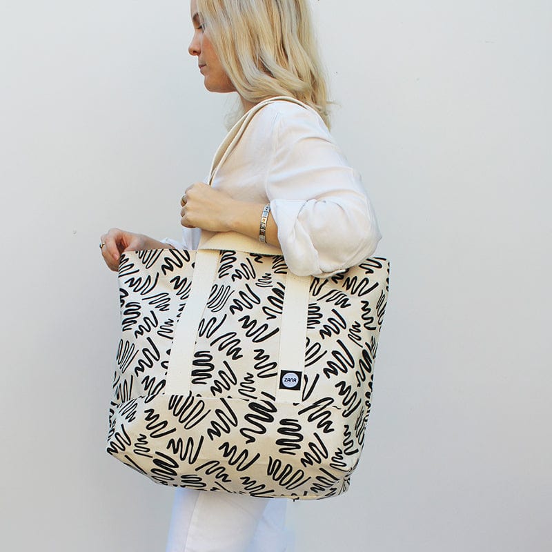 Große Tasche Alltag mit Muster Canvas Baumwolle