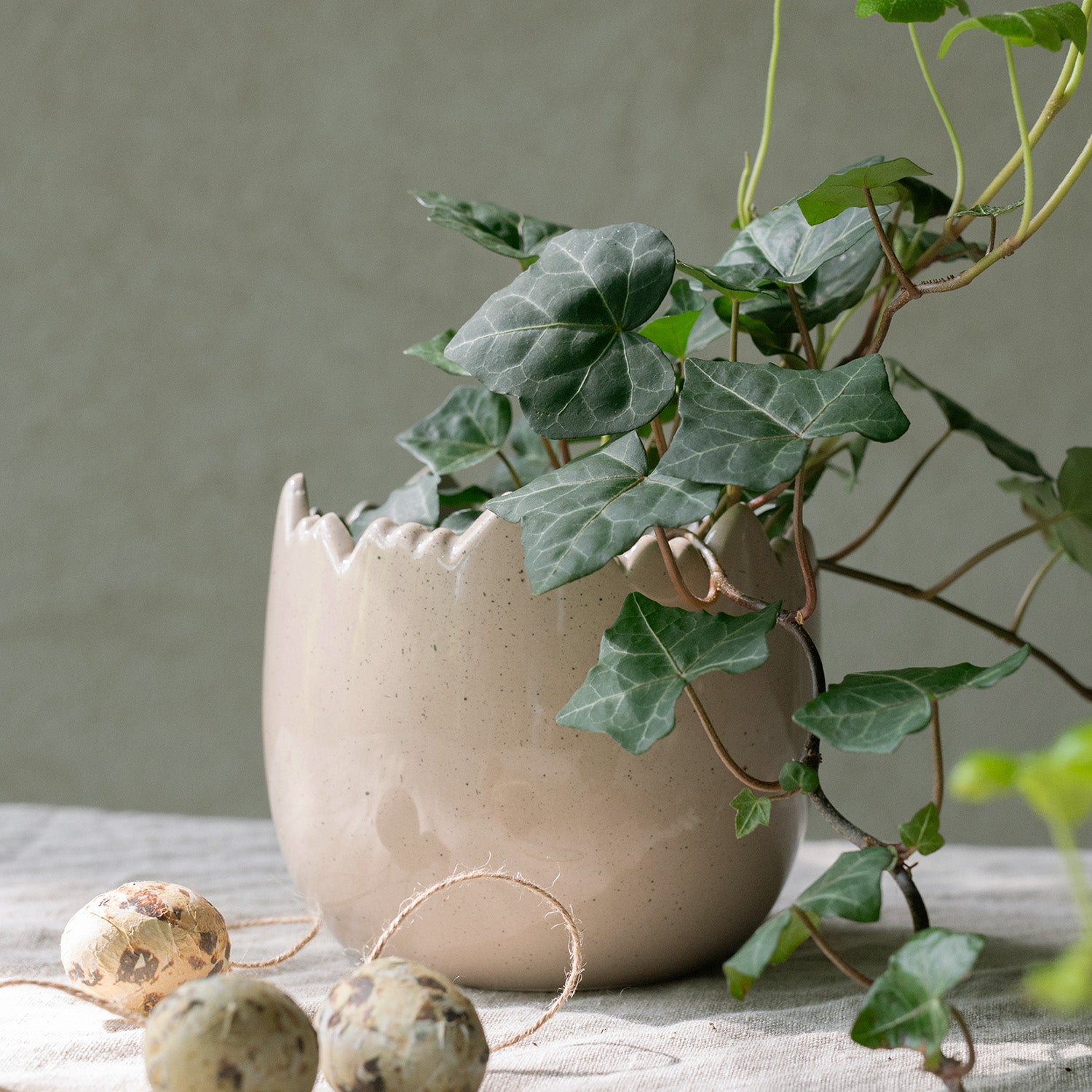 Übertopf Eierschale Mona - natur