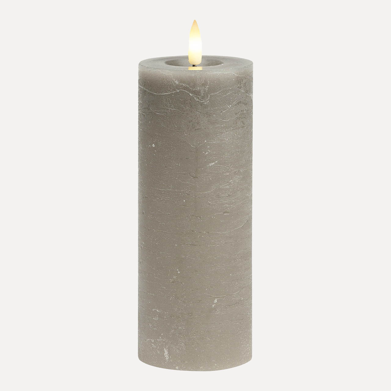 LED Stumpenkerze rustic - taupe