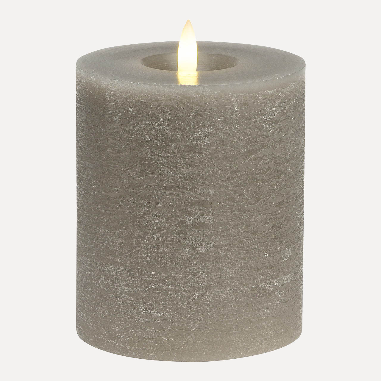 LED Stumpenkerze rustic - taupe