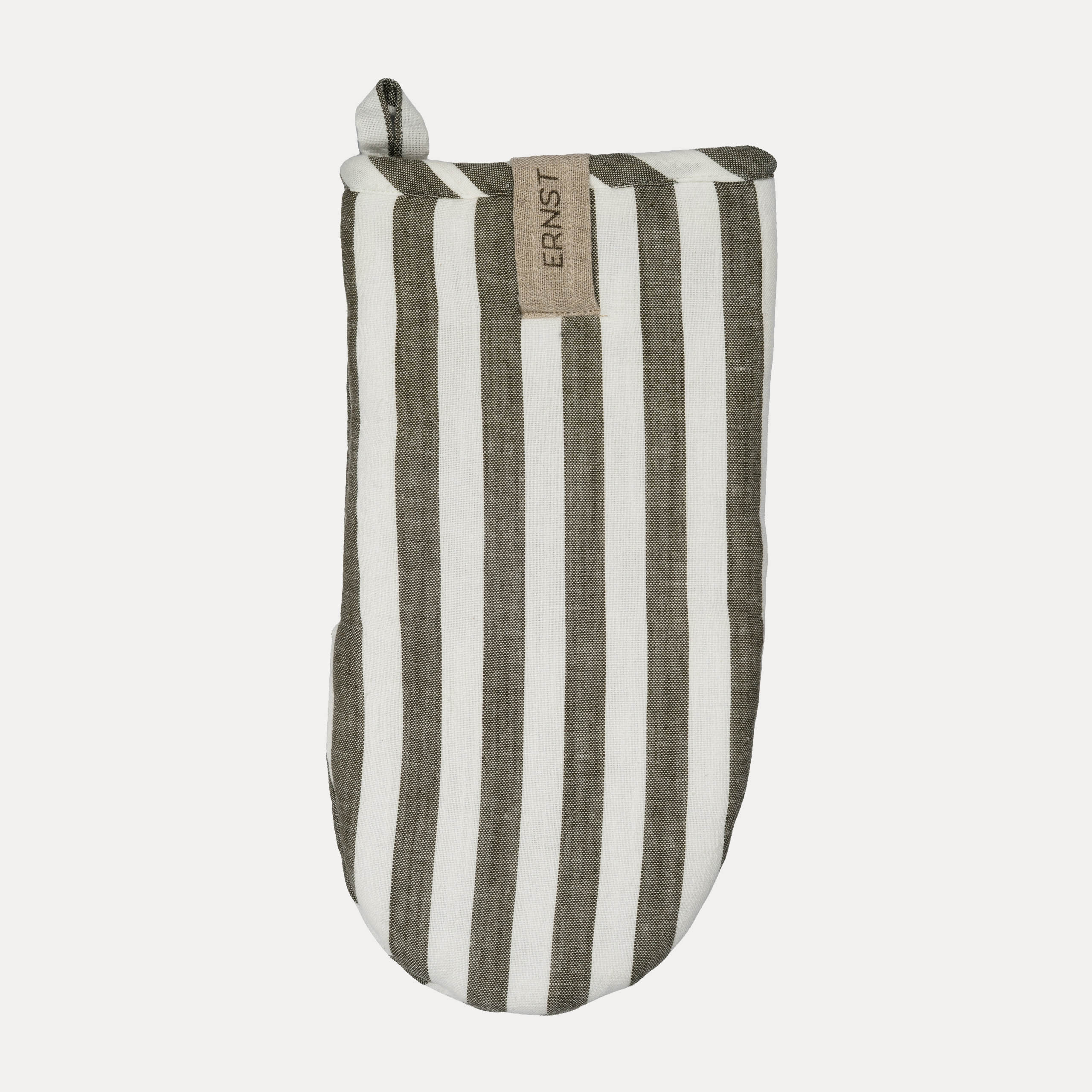 Ofenhandschuh - salbei breit gestreift