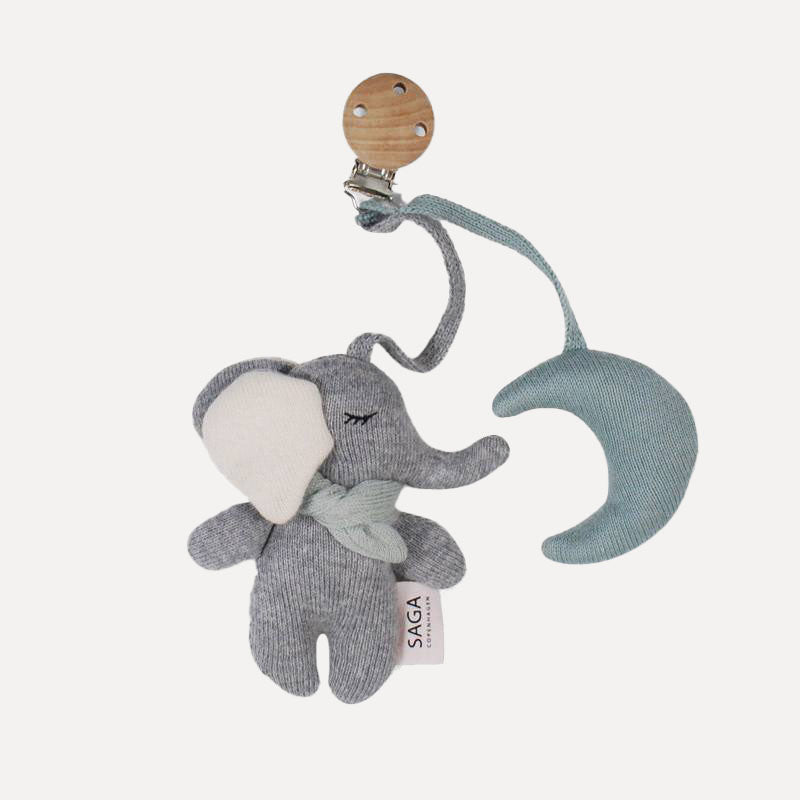 Kinderwagenkette Elefant - türkis