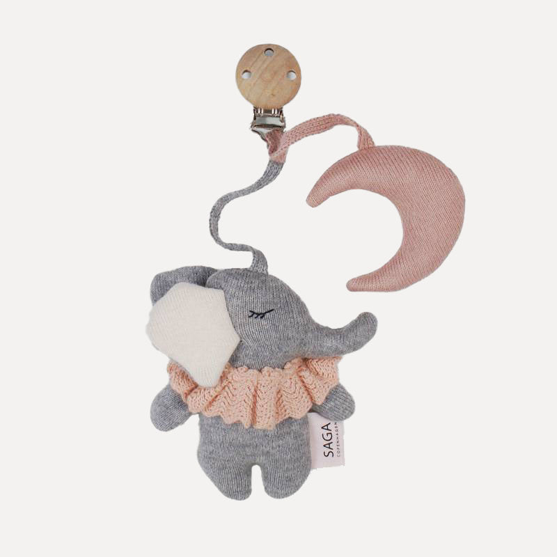 Kinderwagenkette Elefant - rosa