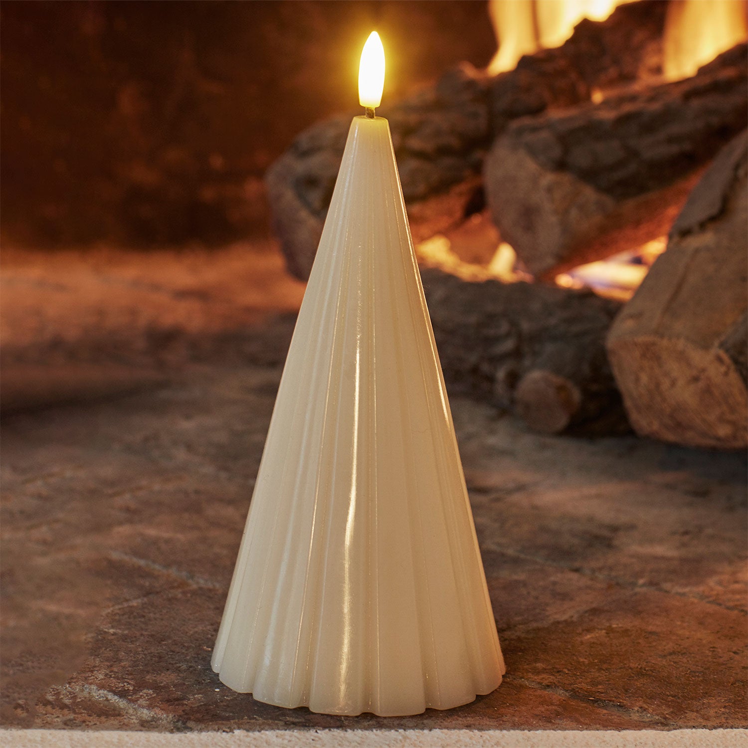 LED-Kerze Tannenbaum Laura - cremeweiß