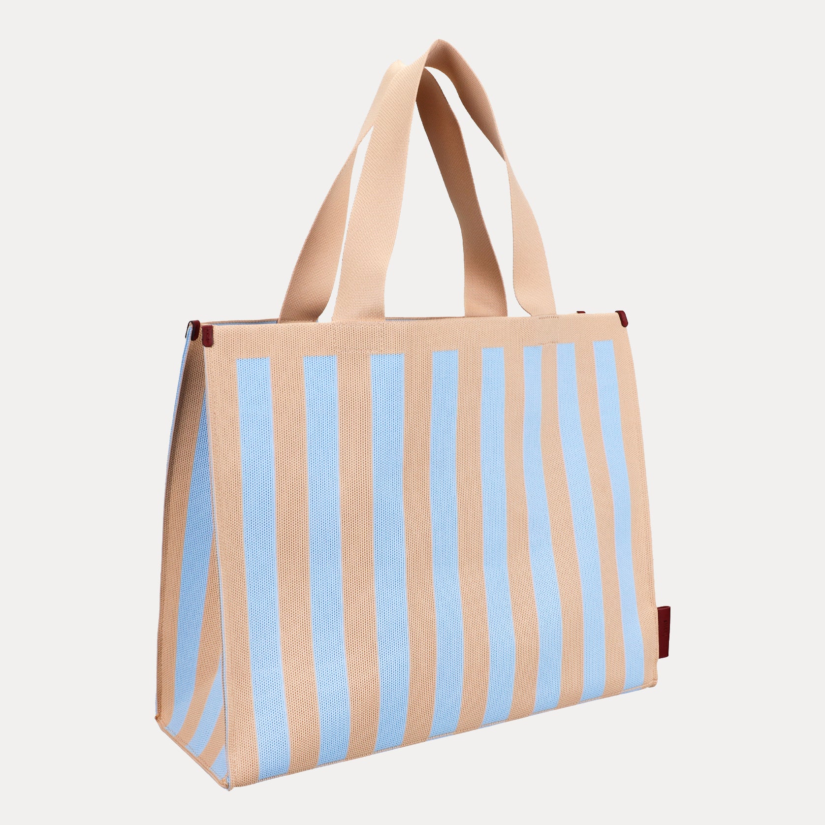 Knitted Shopper - marzipan & sky