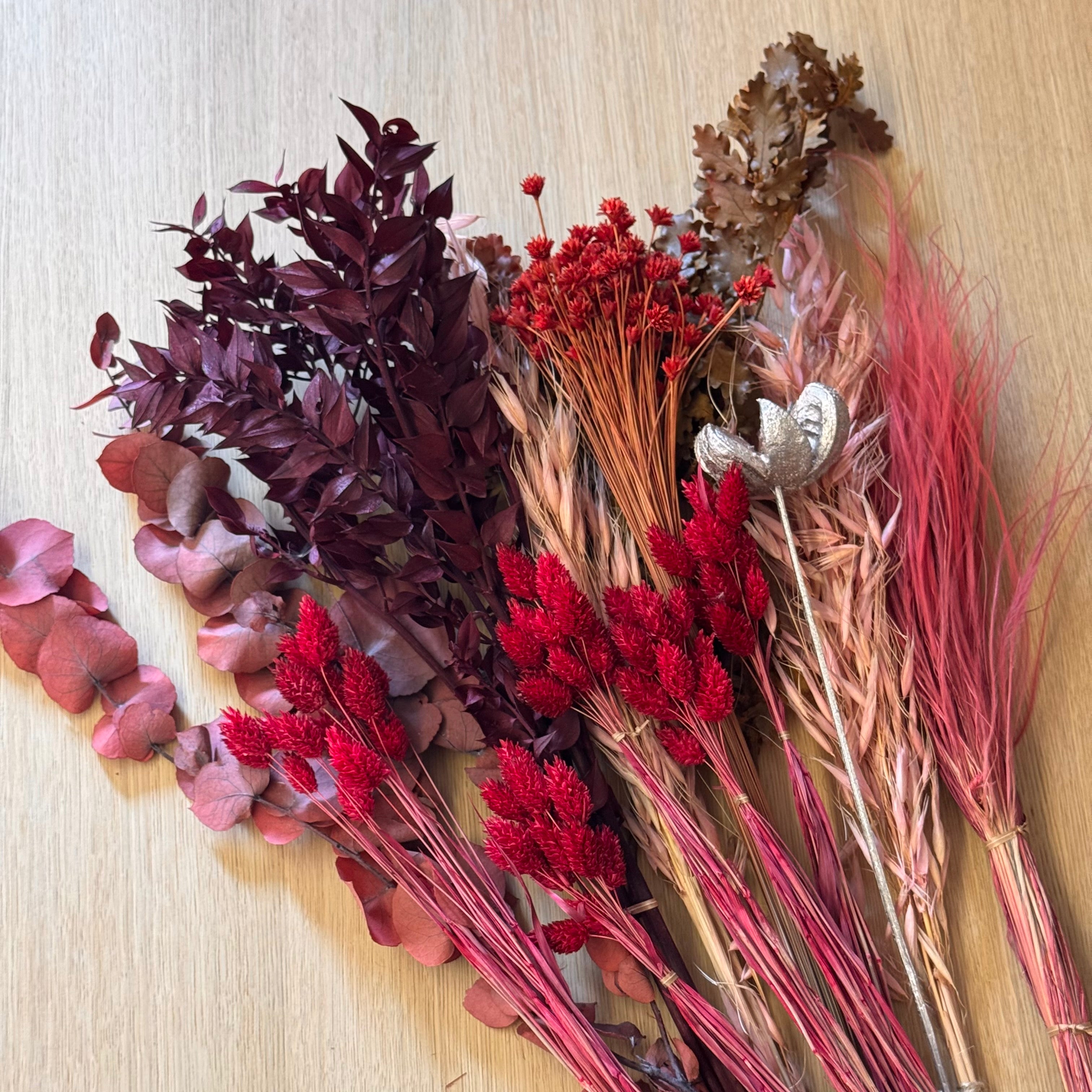 XL Trockenblumen MIX - rot rosa