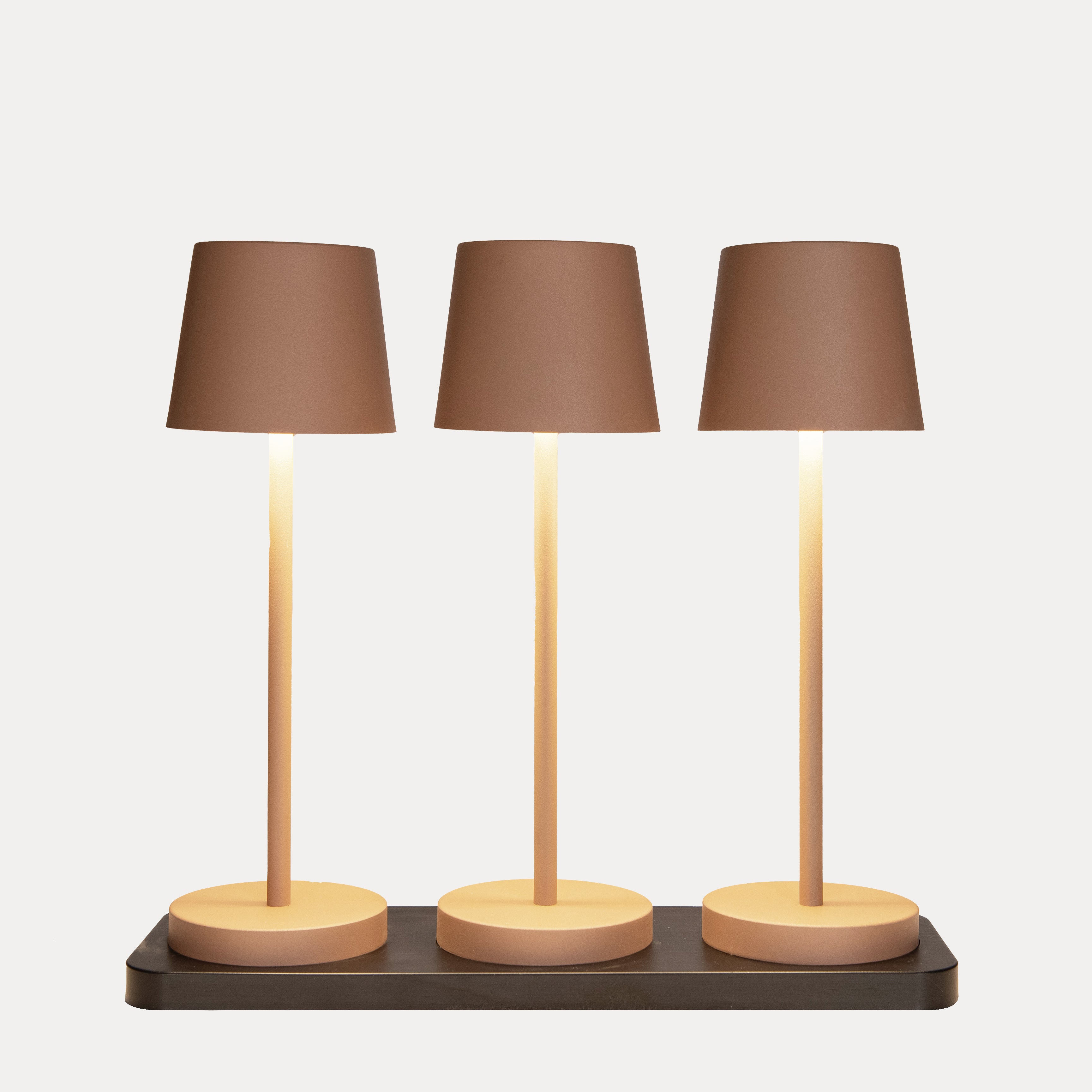 LED Tischlampe 3er Set mit Ladestation - terra