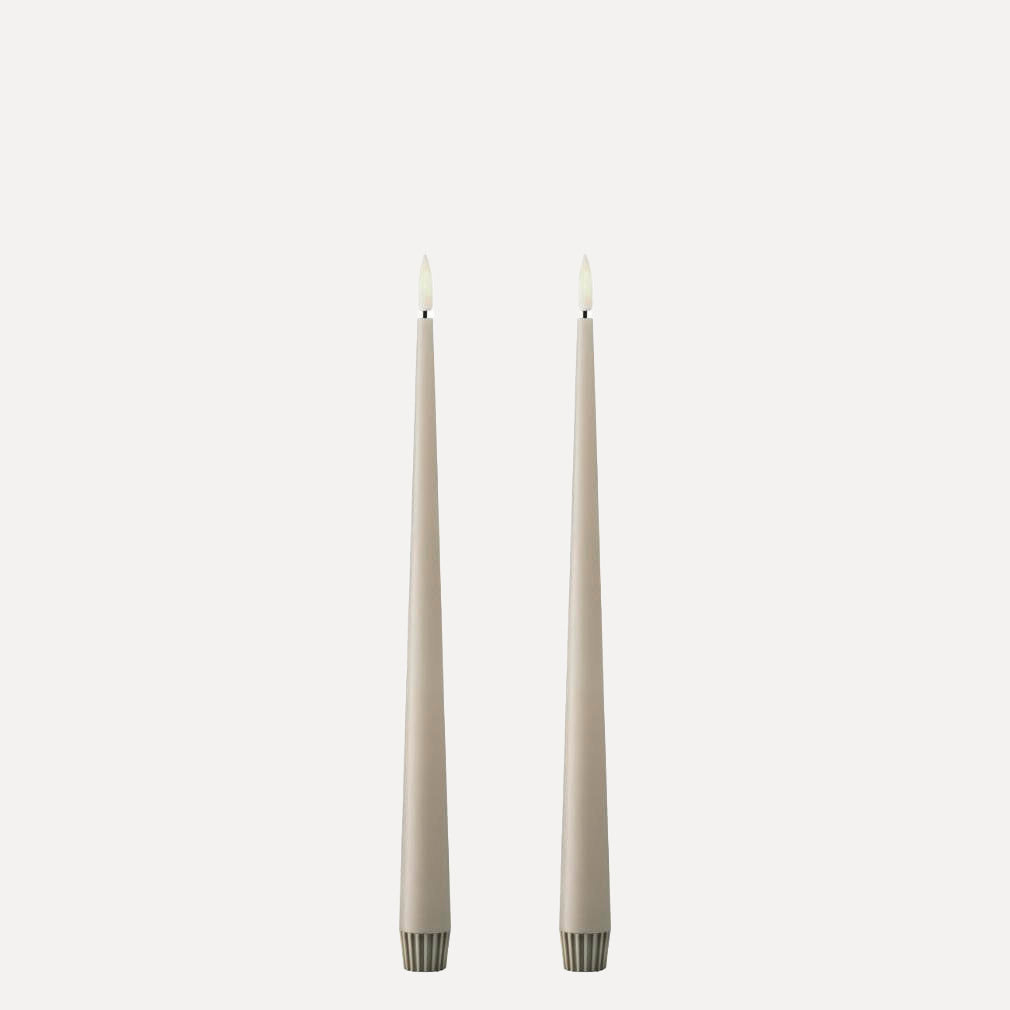 Ester & Erik LED Stabkerzen 2er Set - 22 linen grey