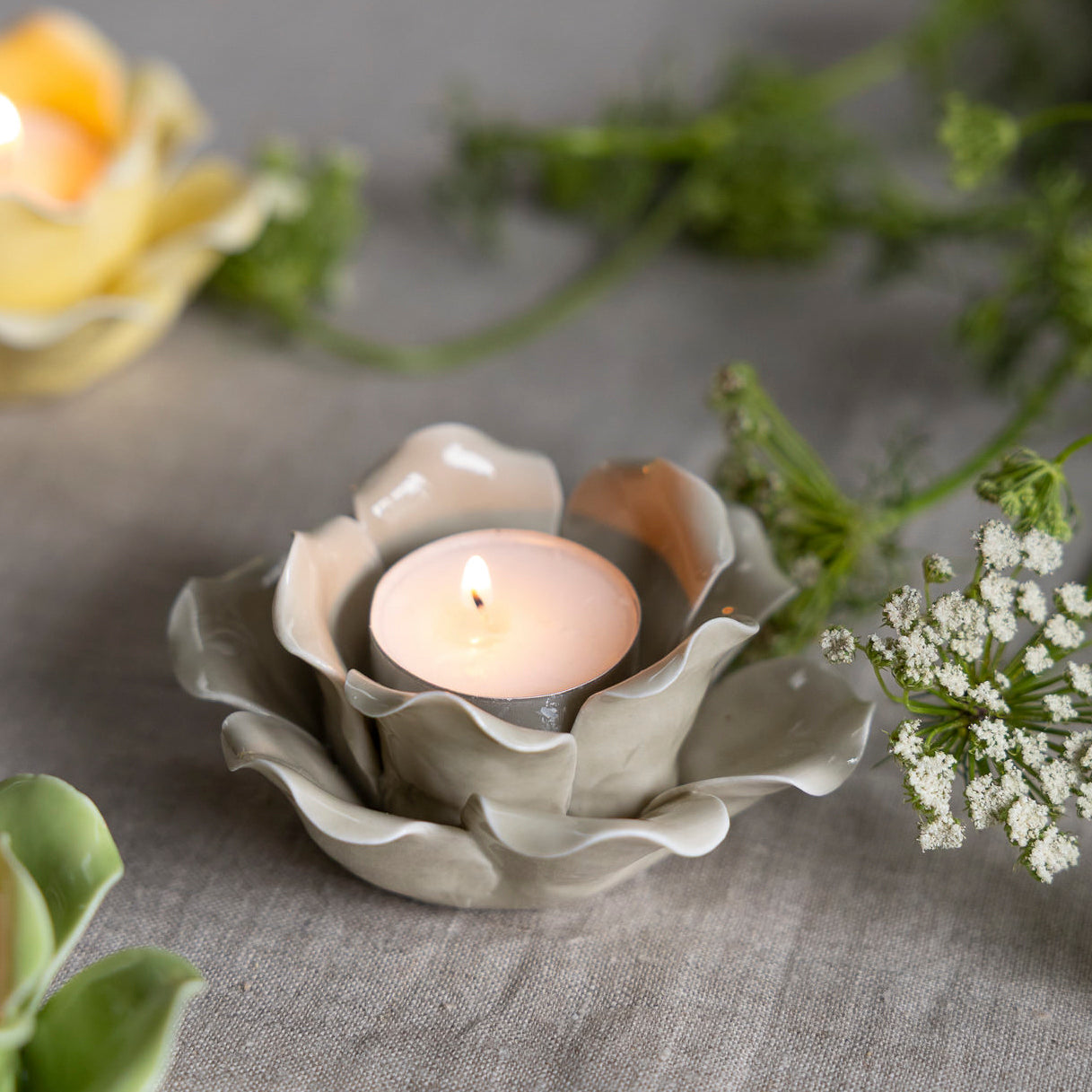 Kerzenhalter Grönska - greige